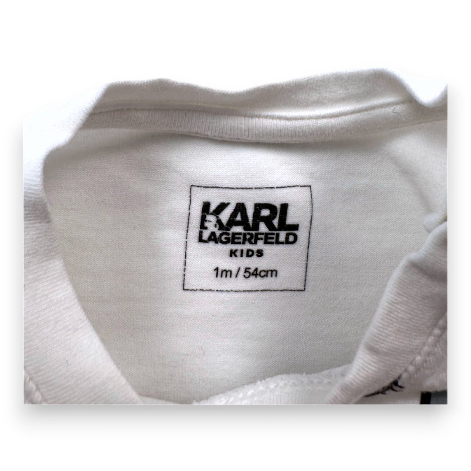 KARL LAGERFELD - Weißes Langarm-T-Shirt mit Krawatten-Print - 1 Monat