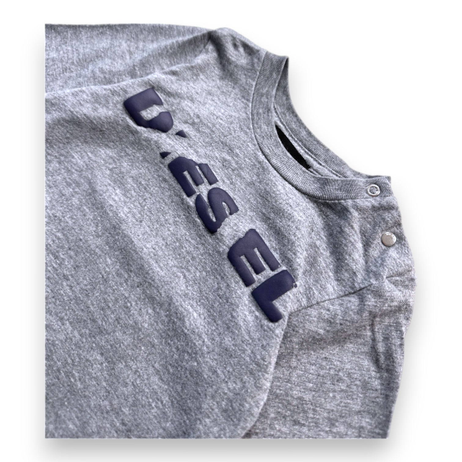 DIESEL - Grey long-sleeved T-shirt with prints - 3 months