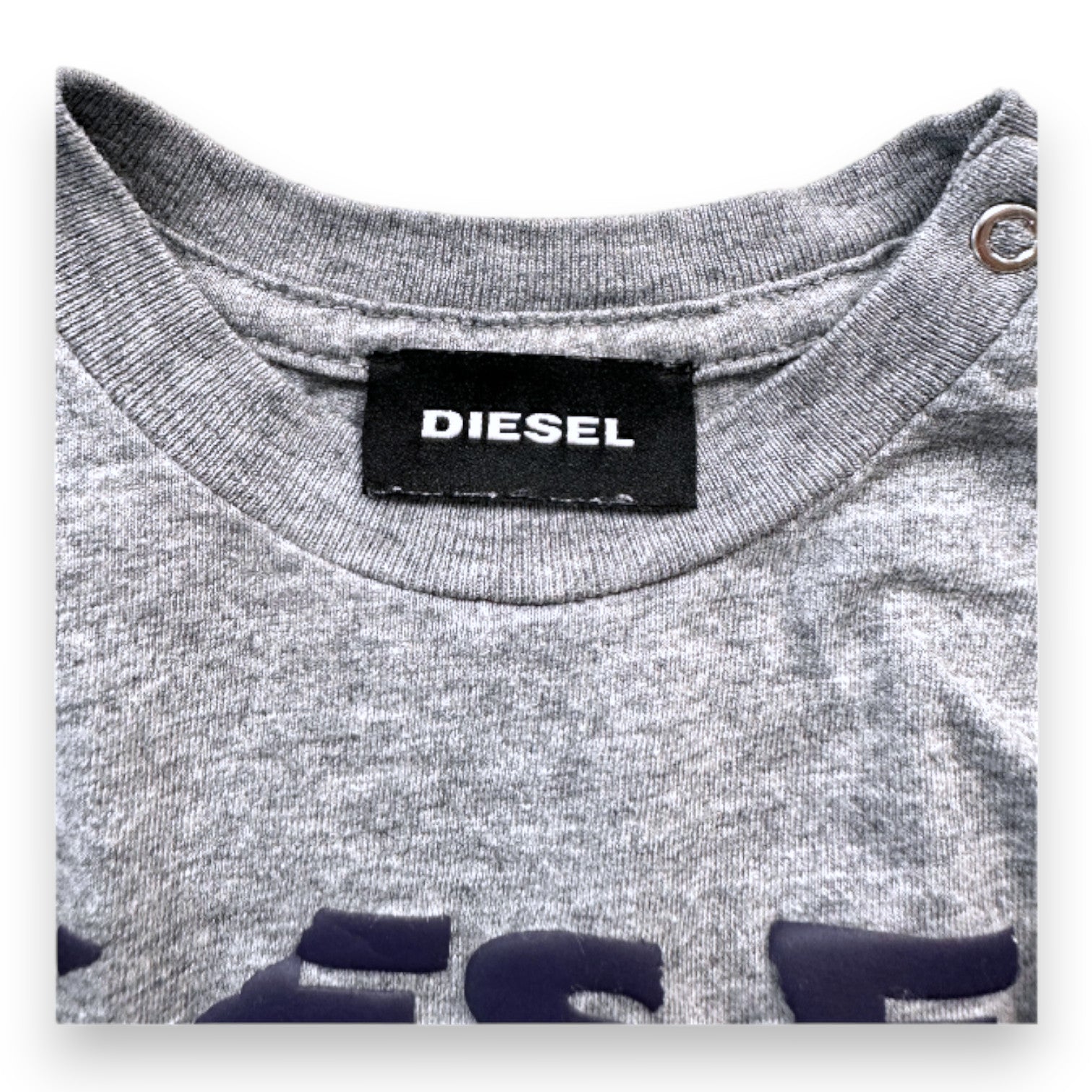 DIESEL - T-shirt à manches longues gris avec imprimés - 3 mois