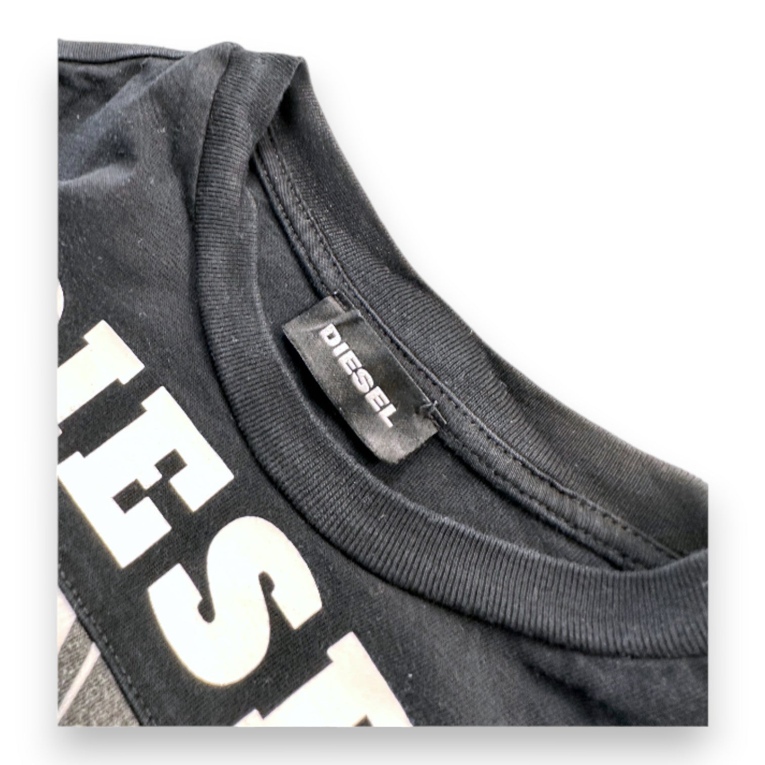 DIESEL - T-shirt à manches longues noir et blanc avec imprimés - 3 ans