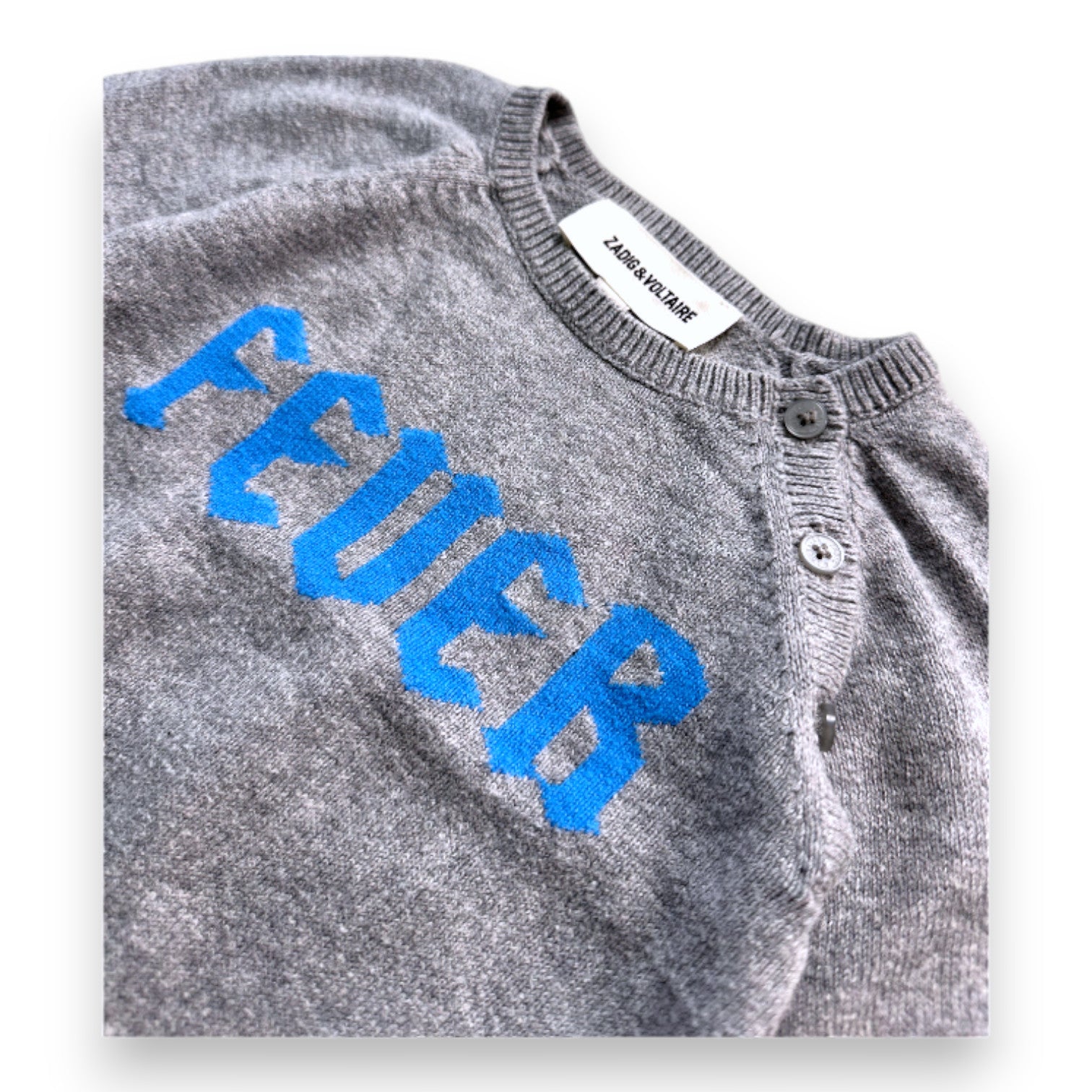 ZADIG &amp; VOLTAIRE - "Fever" gray long-sleeved sweater - 1 month