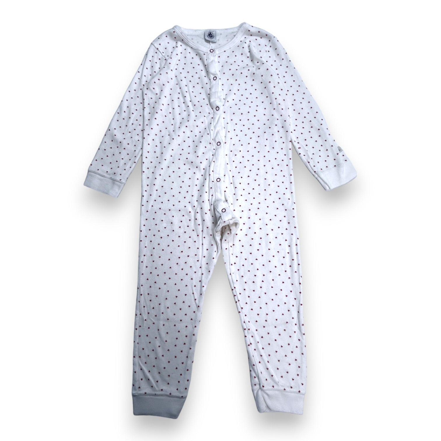PETIT BATEAU - Pyjama blanc avec des coeurs - 4 ans