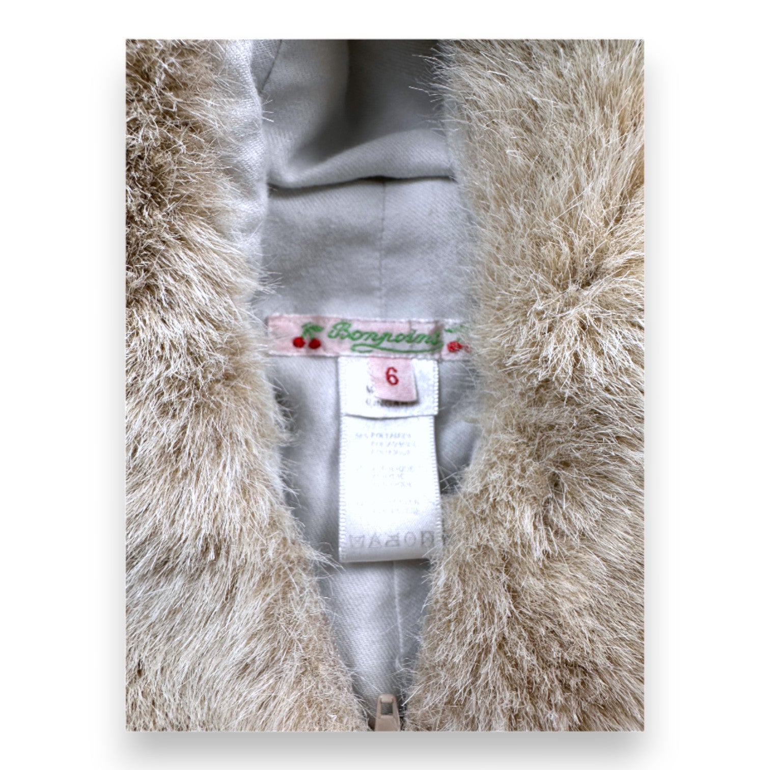 BONPOINT - Beige faux fur jumpsuit - 6 months