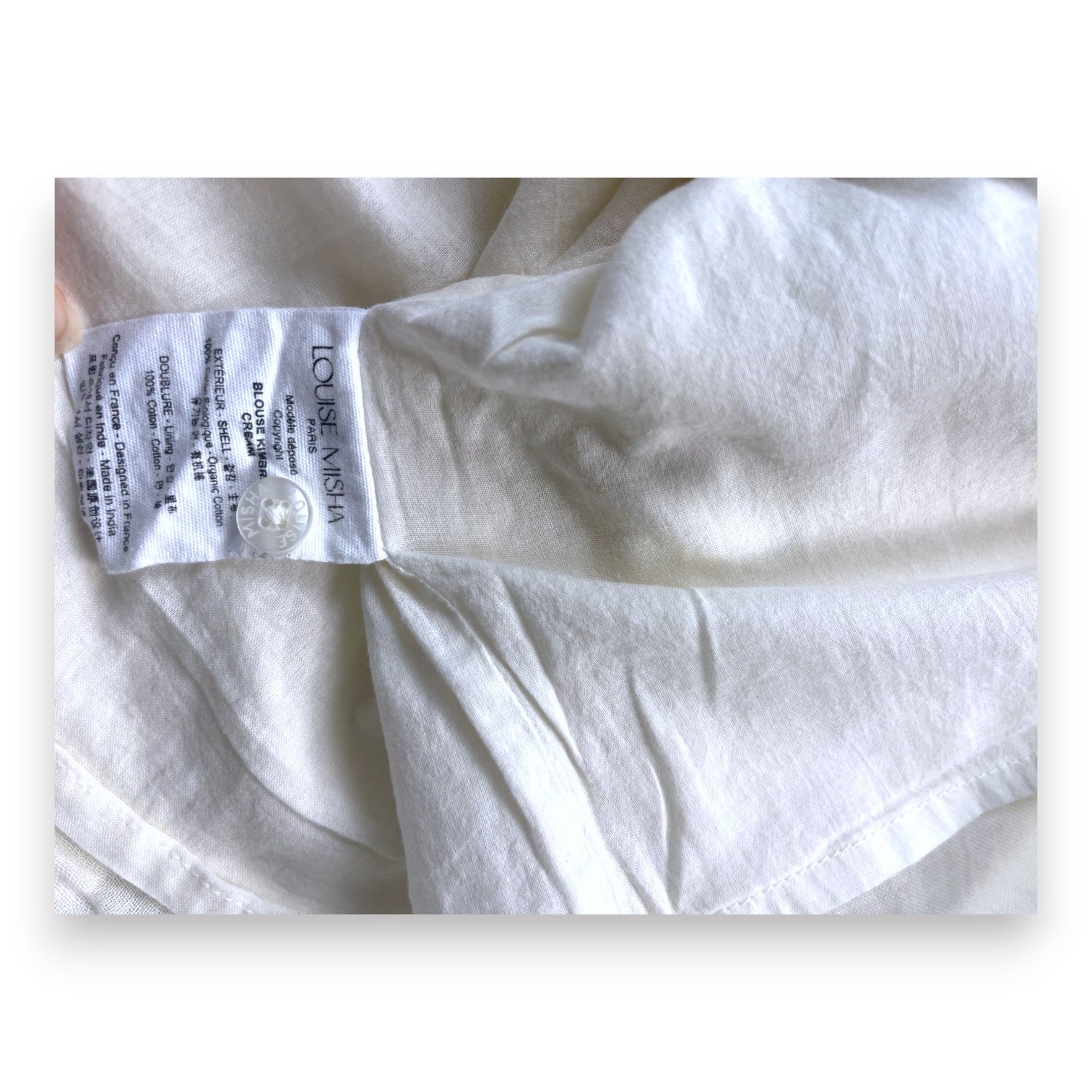 LOUISE MISHA - Cremefarbene Bluse aus Baumwollgaze mit Stickerei - 8 Jahre