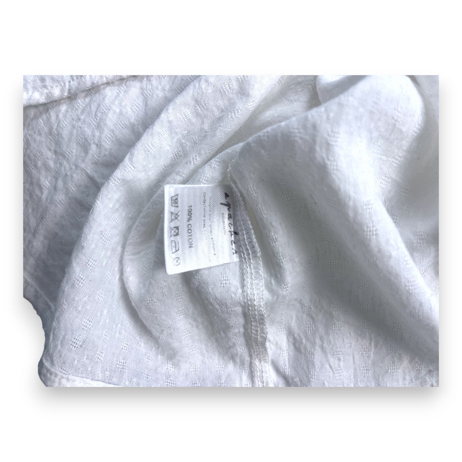 APACHES COLLECTIONS - Blouse boutonnée blanche col Claudine - 8 ans