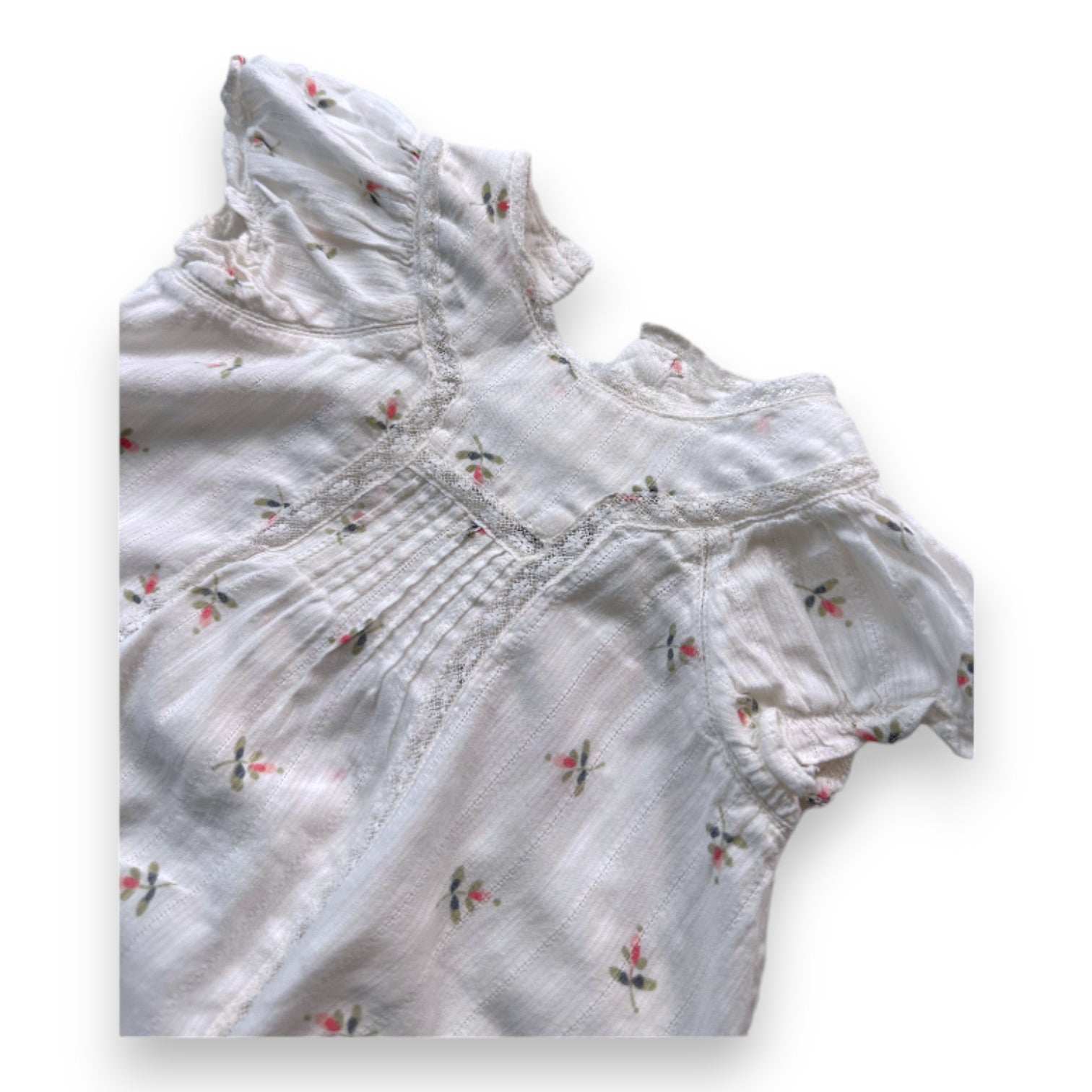 BONPOINT - White floral romper - 3 months