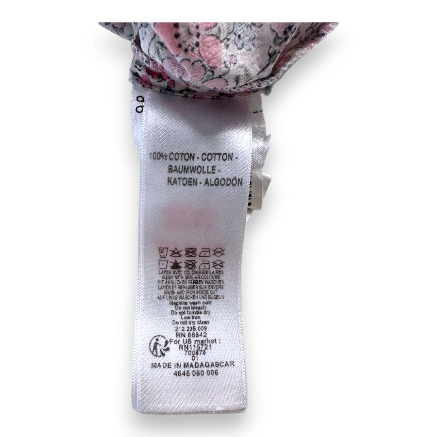 CYRILLUS - White romper with pink flowers - 6 months