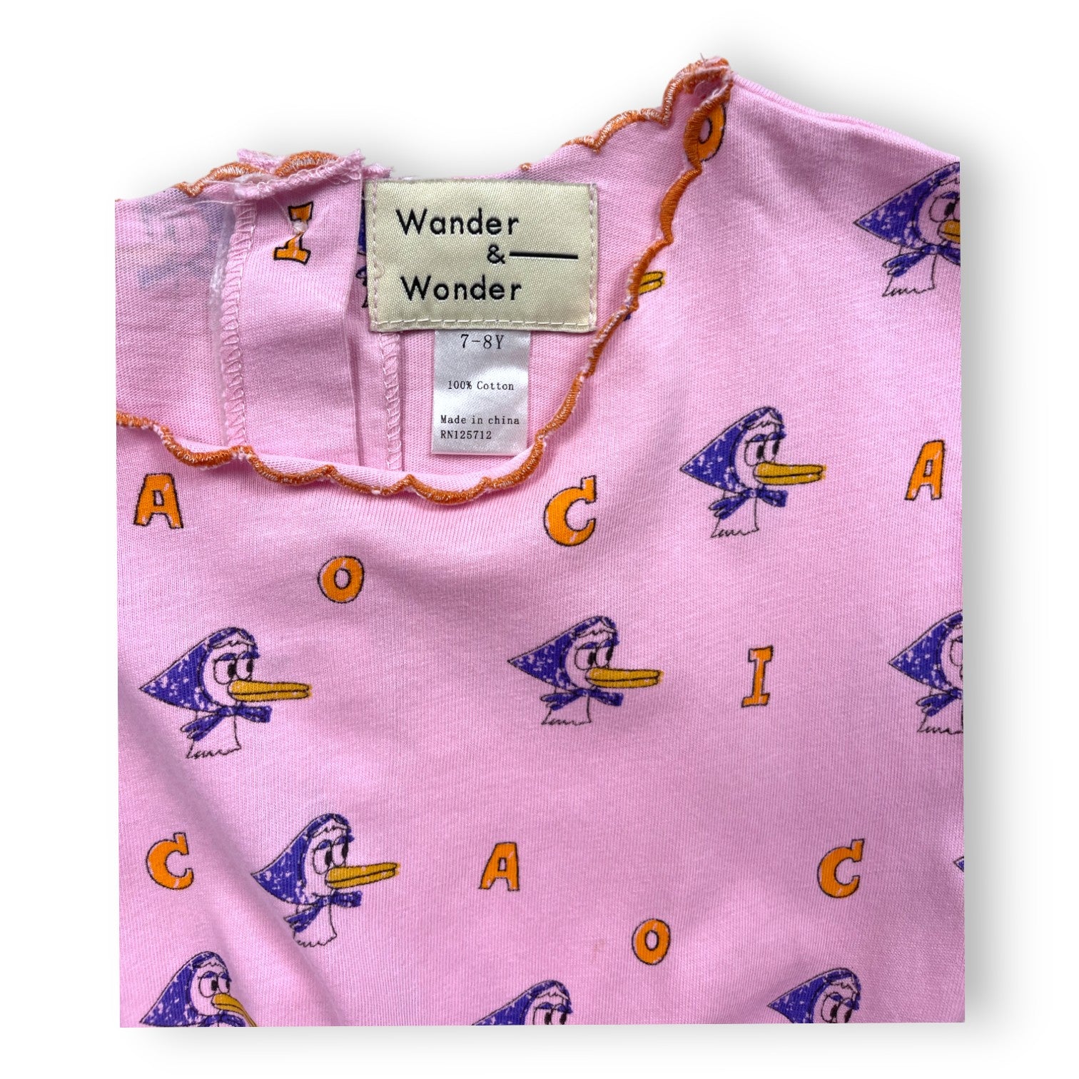 WANDER & WONDER - Robe rose à motifs colorés - 7/8 ans
