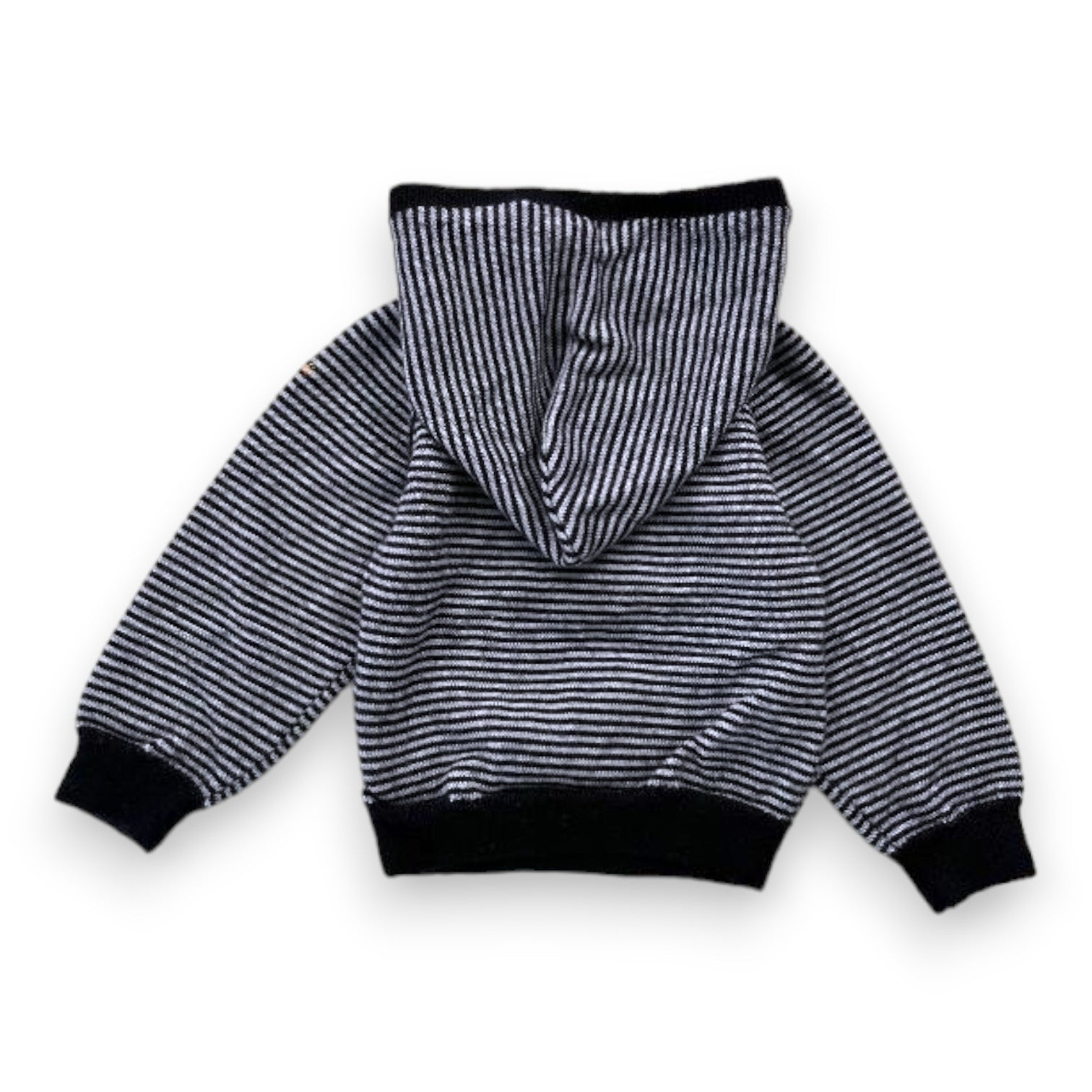 JACADI - Blau-grau gestreiftes Wollsweatshirt - 12 Monate