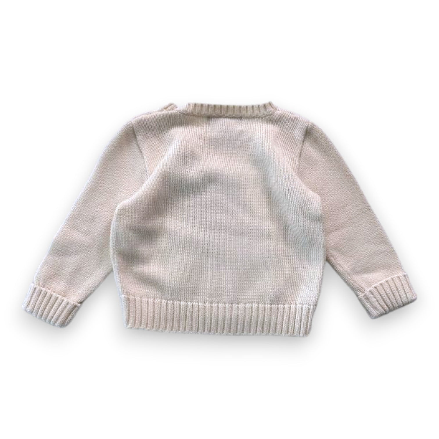RALPH LAUREN - Cream wool dog sweater - 9 months