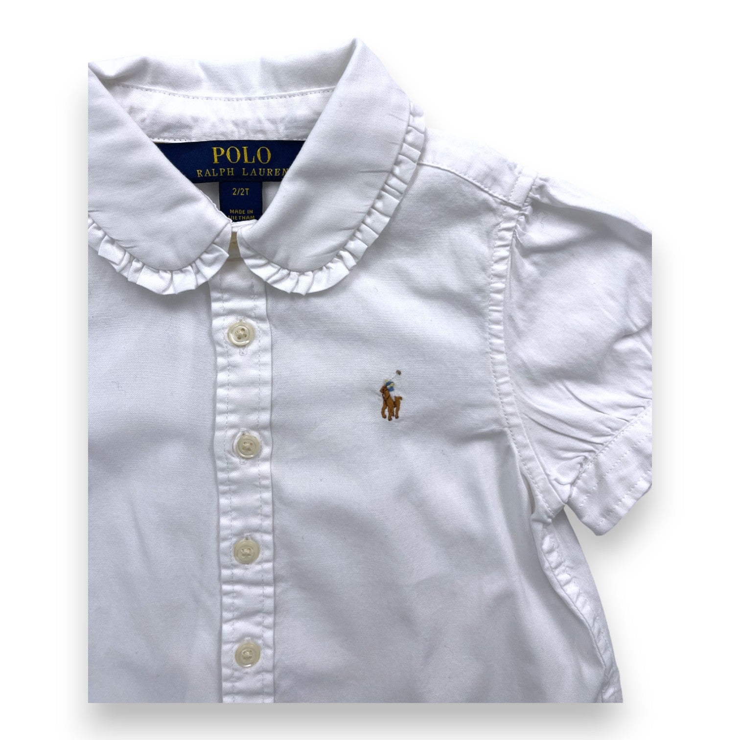 RALPH LAUREN - White short-sleeved blouse - 2 years