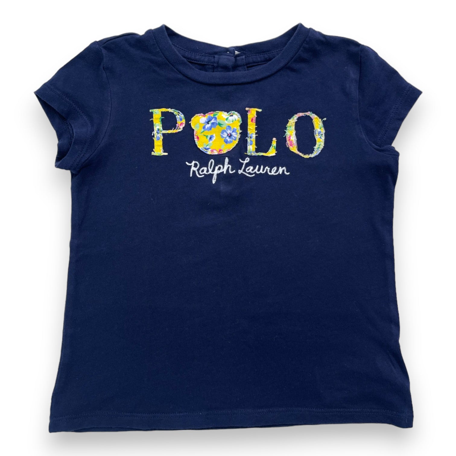RALPH LAUREN - Navy blue patterned short-sleeved T-shirt - 2 years