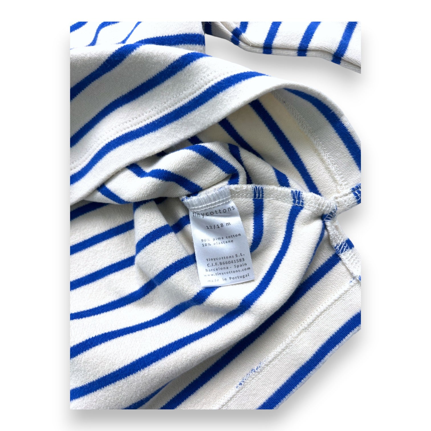 TINYCOTTONS - White sweater with blue stripes - 12/18 months
