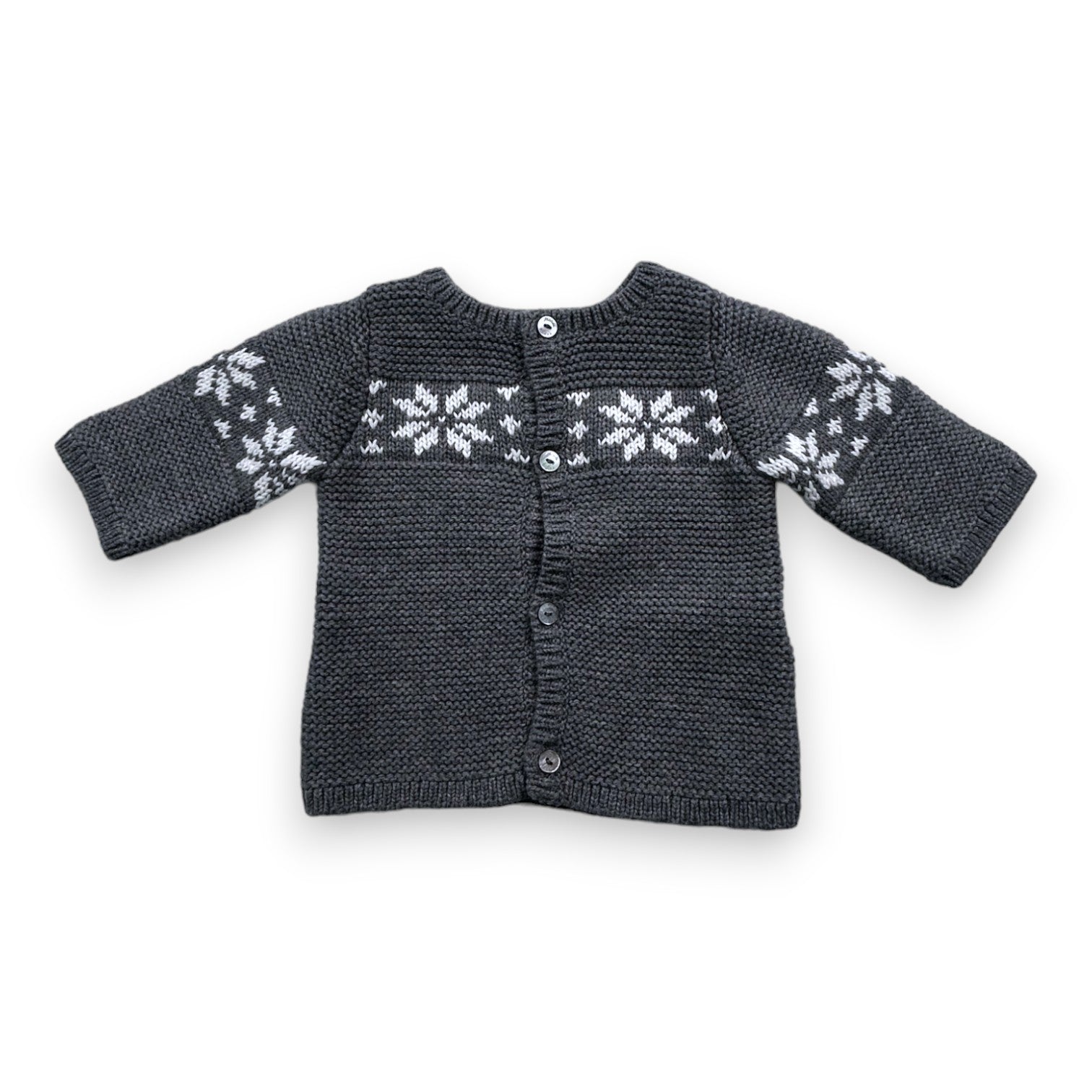 JACADI - Gilet gris brodé - 1 mois