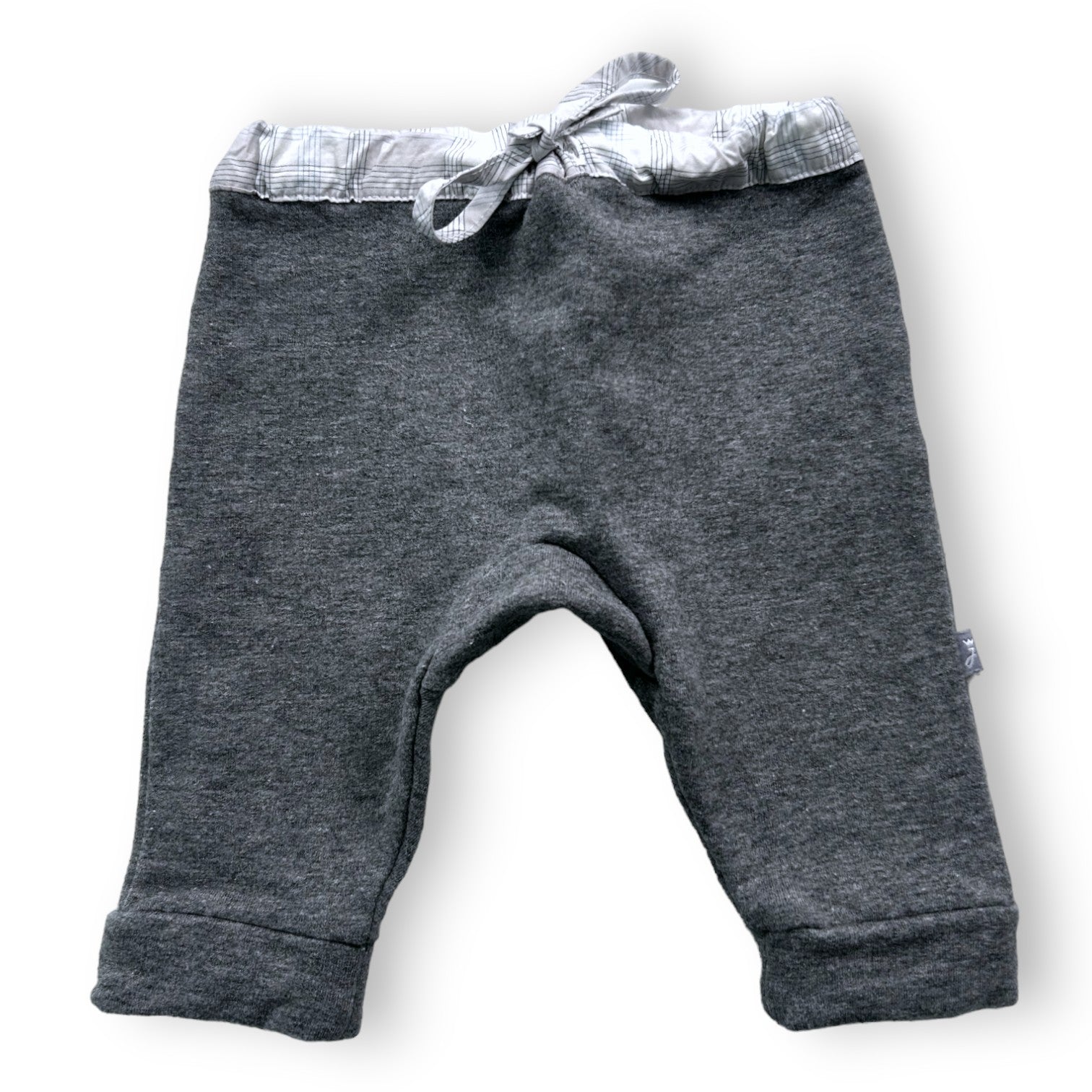 JACADI - Pantalon gris à détails Vichy - 1mois