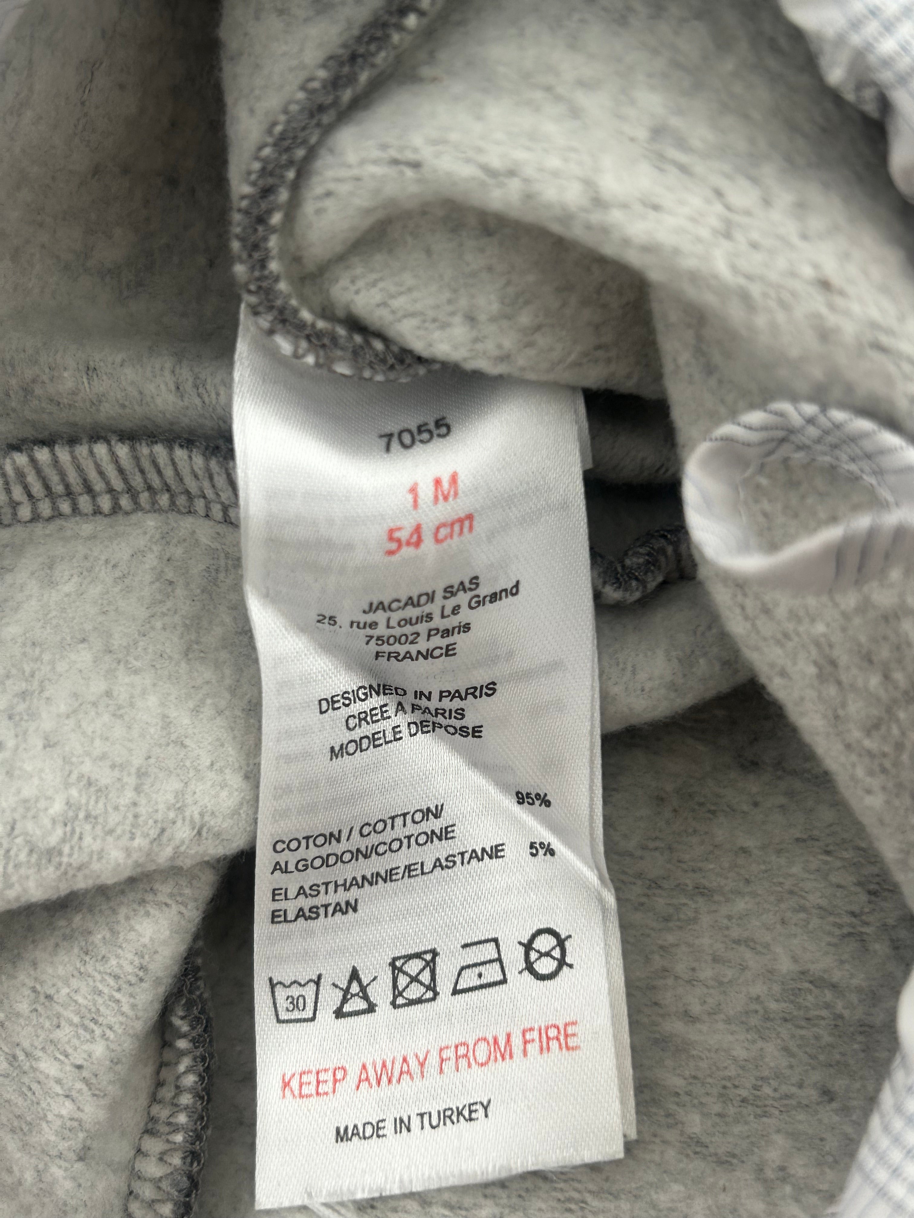 JACADI - Graue Hose mit Gingham-Details - 1 Monat