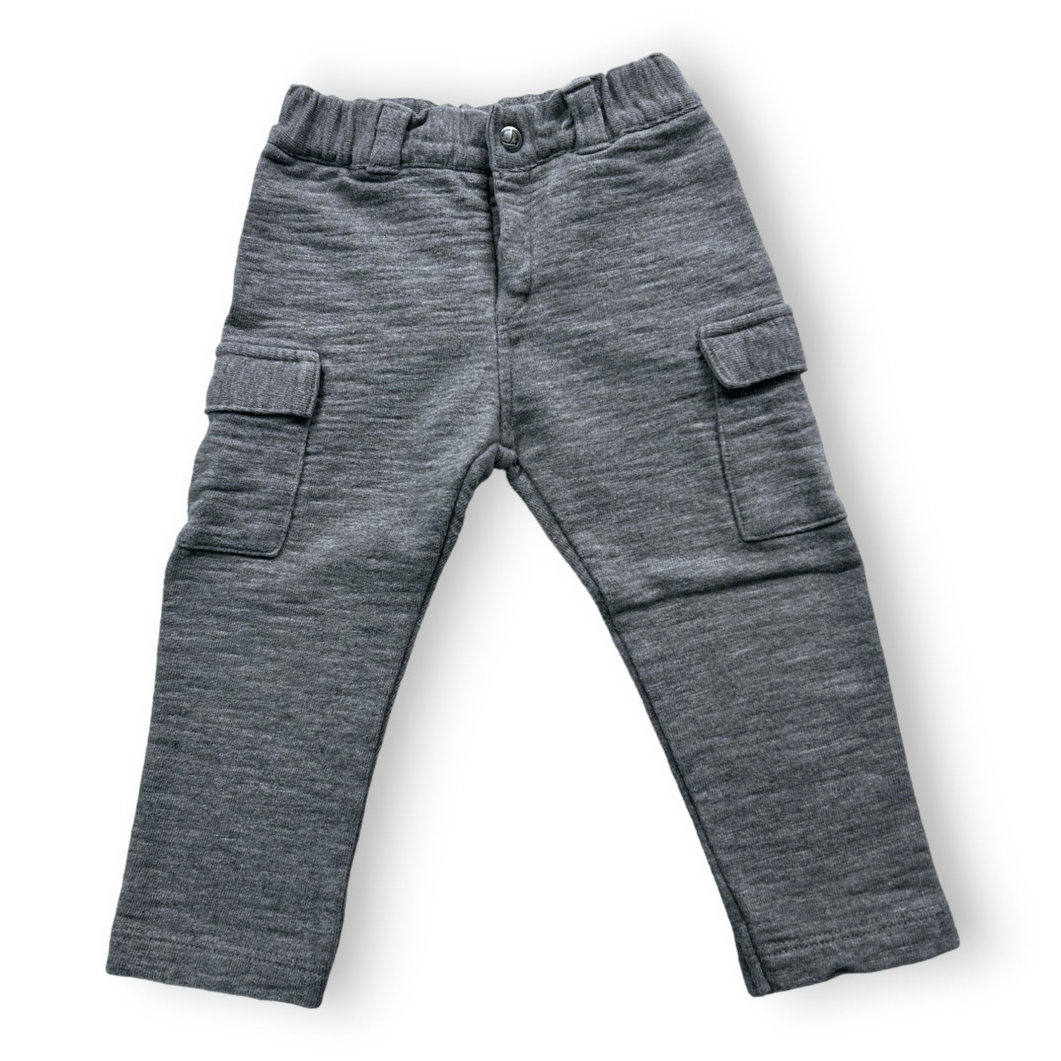 PETIT BATEAU - Pantalon gris en molleton  - 18 mois