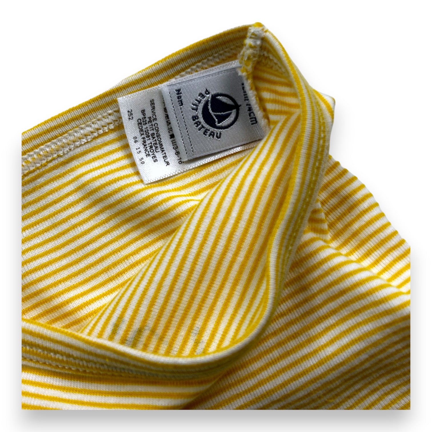 PETIT BATEAU - Bloomer jaune à rayures blanches - 12 mois