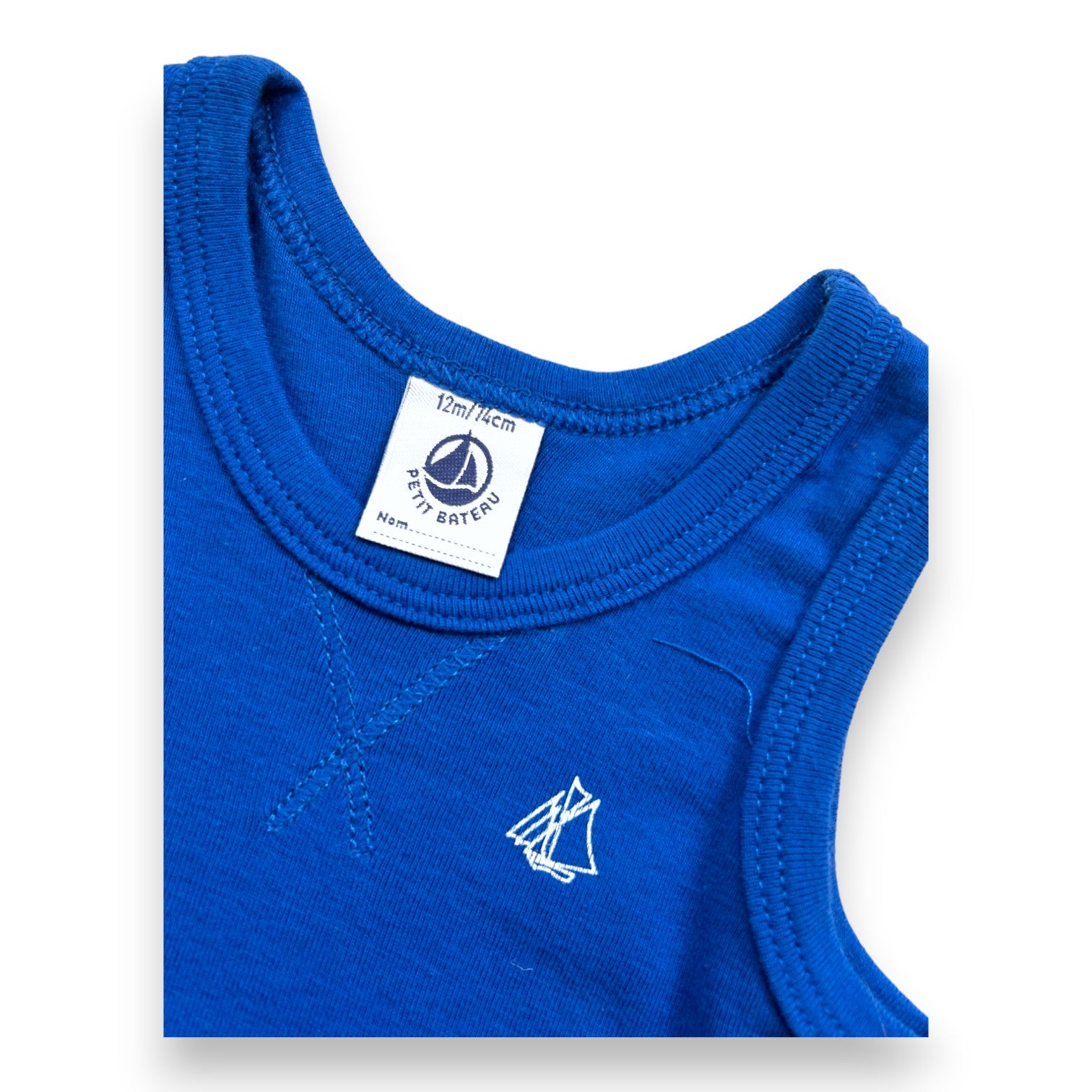 PETIT BATEAU - Débardeur bleu - 12 mois