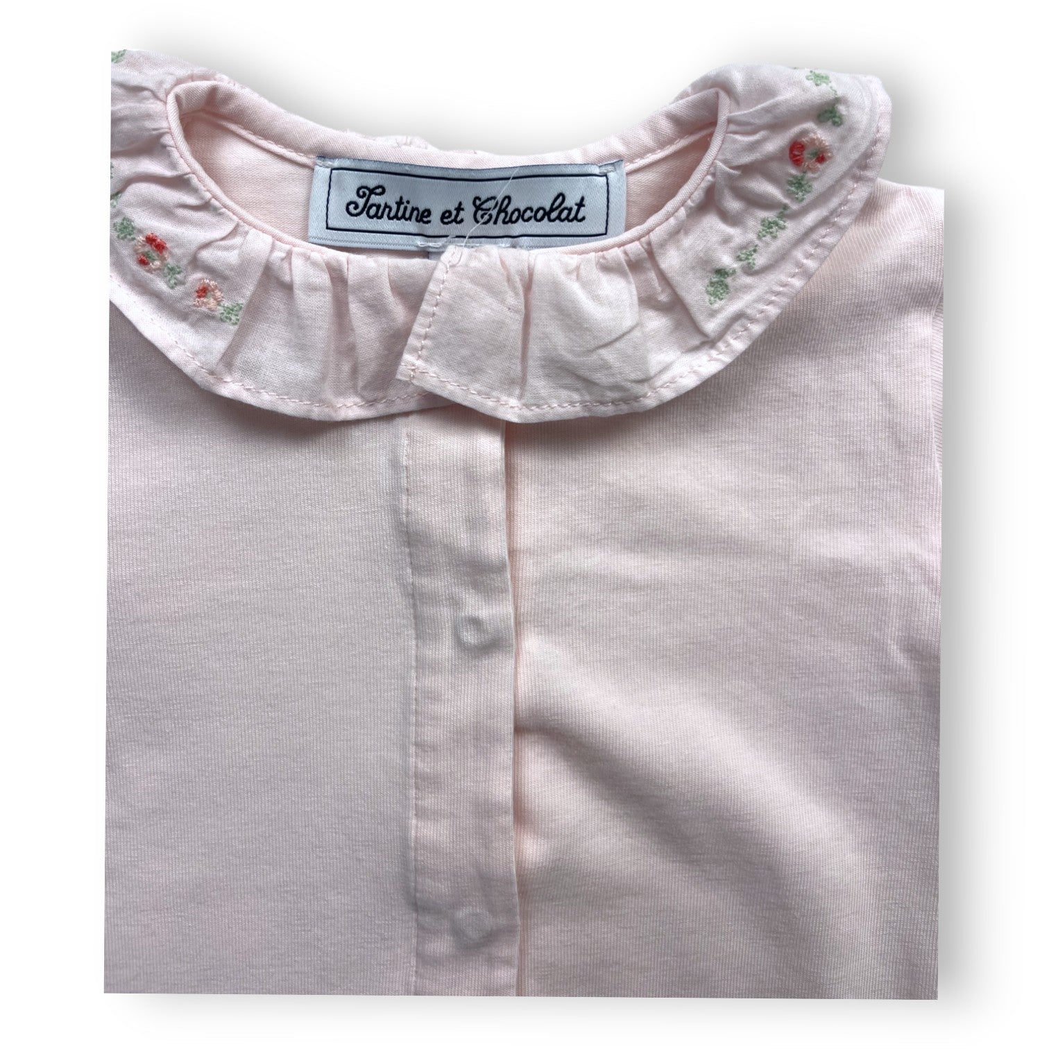 TARTINE &amp; CHOCOLAT - Pink bodysuit with embroidered collar - 12 months