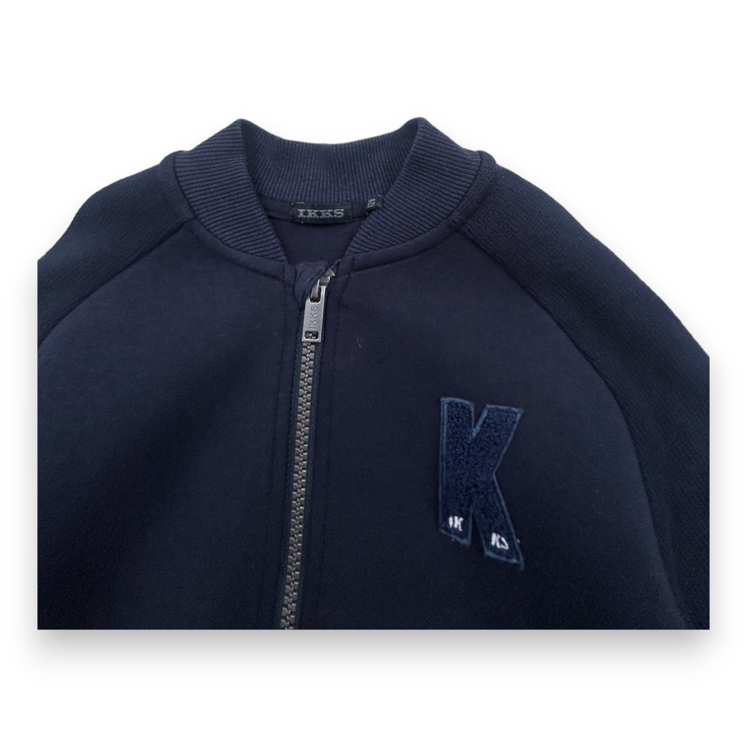 IKKS - Veste bombers bleu marine manches longues broderie dos - 8 ans