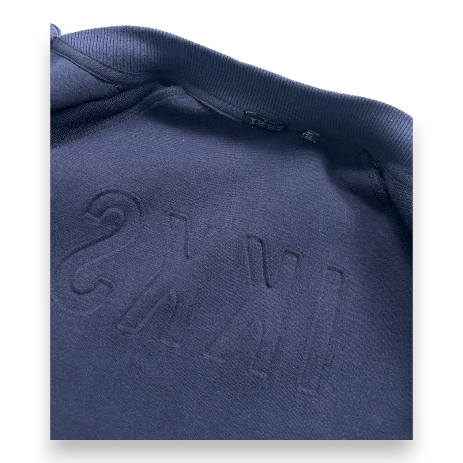 IKKS - Marineblaue Bomberjacke mit langen Ärmeln und bestickter Rückseite - 8 Jahre