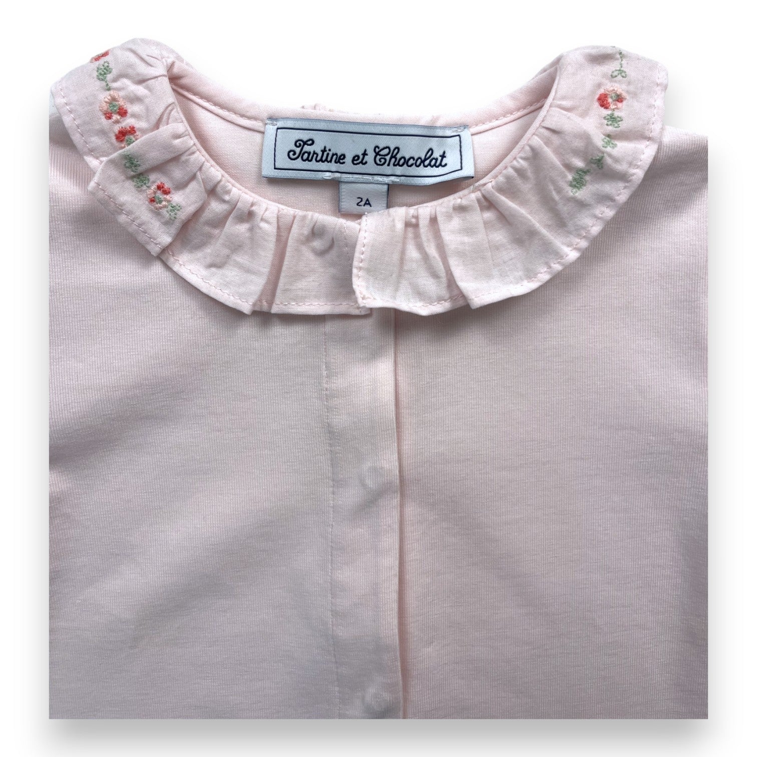TARTINE &amp; CHOCOLAT - Pink bodysuit with embroidered collar - 2 years
