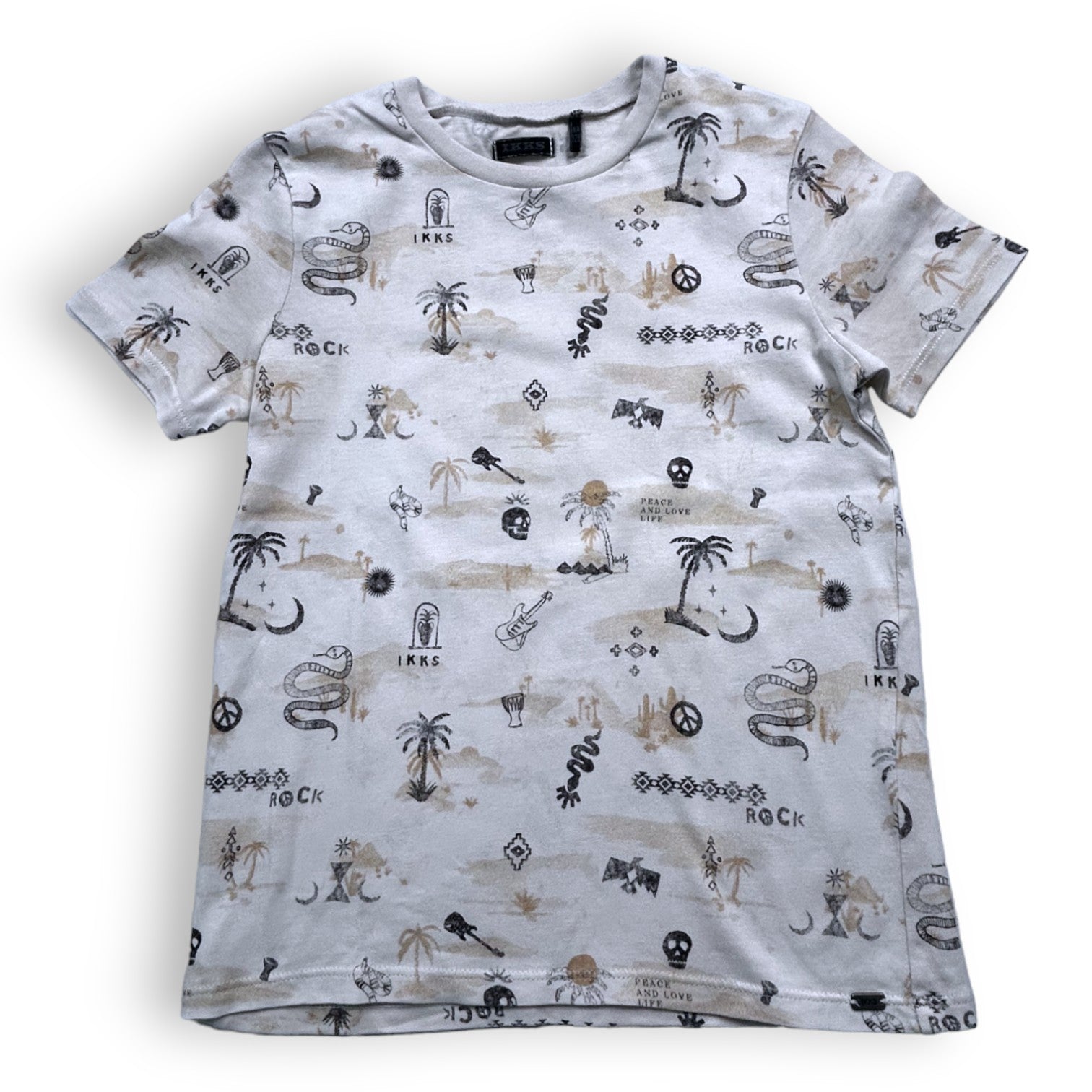IKKS - T-shirt écru imprimé - 8 ans
