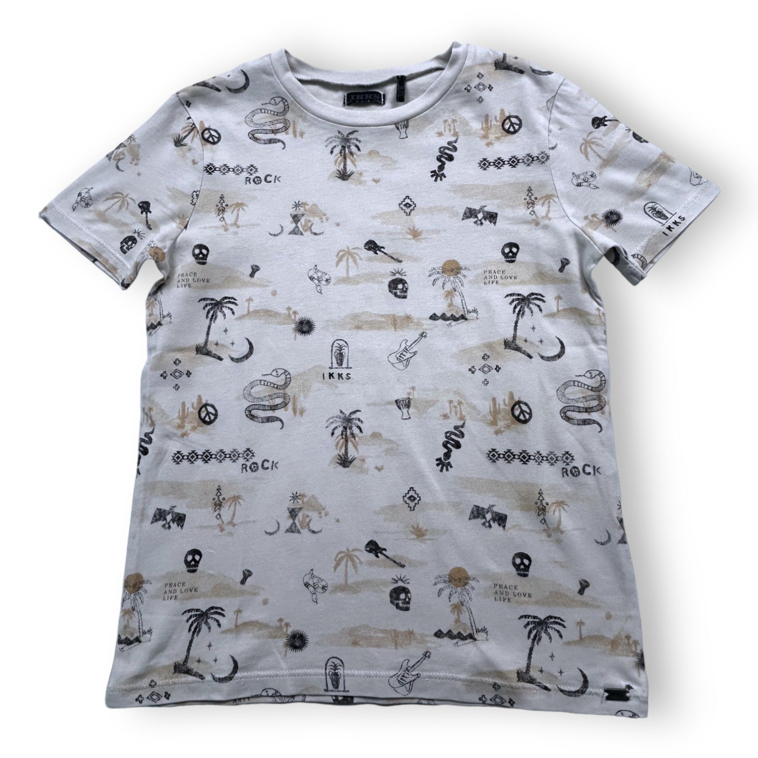 IKKS - T-shirt écru imprimé - 8 ans