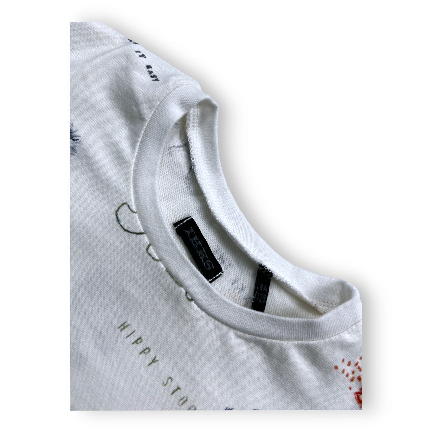 IKKS - T-shirt blanc avec plusieurs dessins - 8 ans