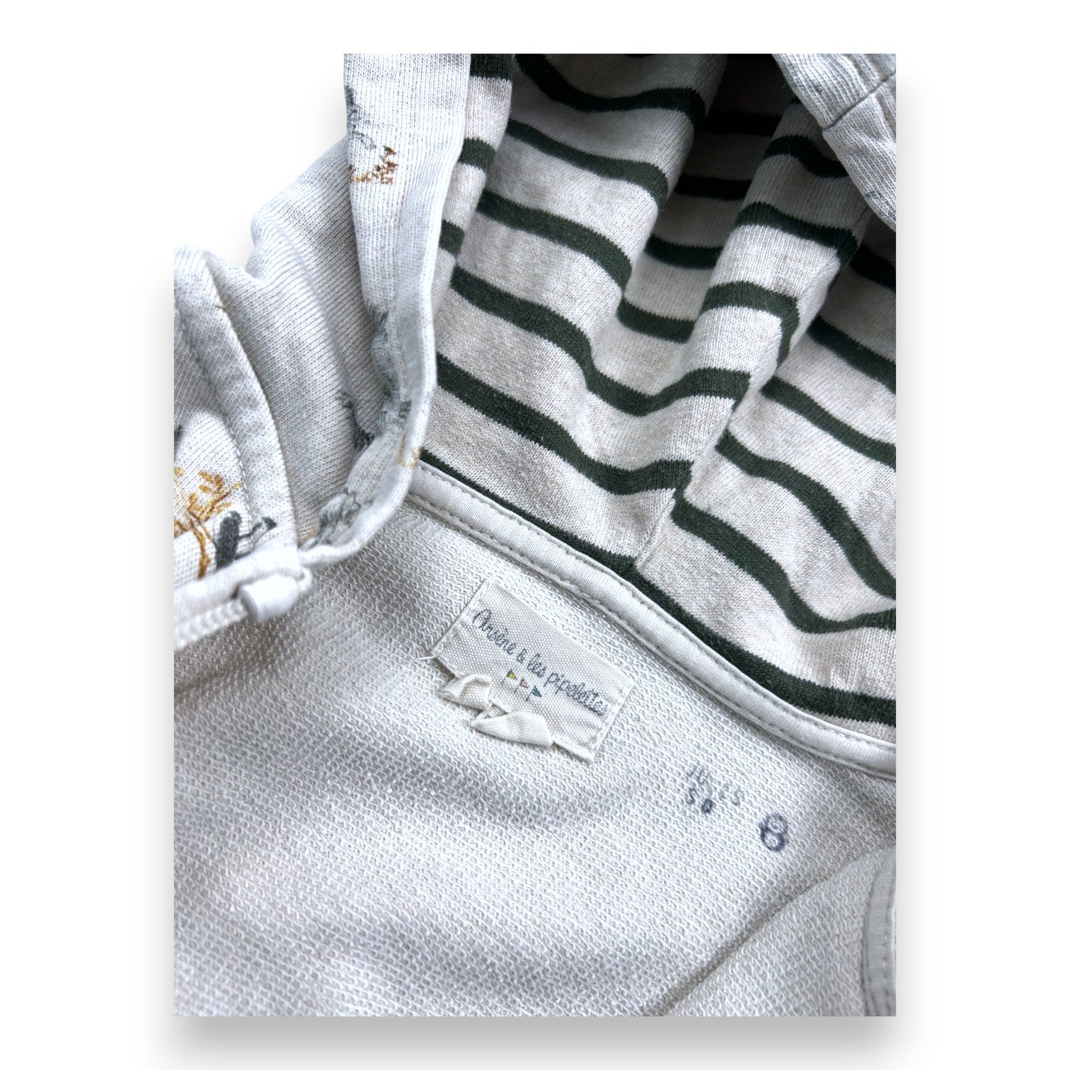 ARSÈNE ET LES PIPELETTES - Veste à zip écrue à motif animalier - 8 ans