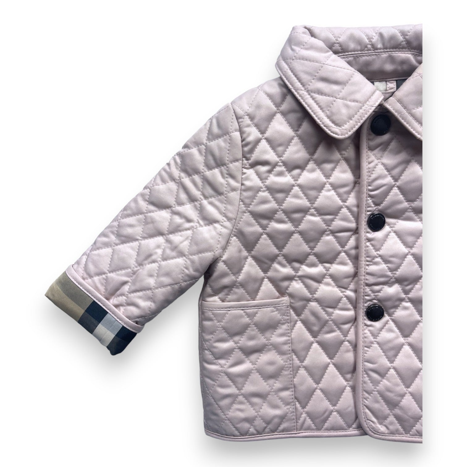 BURBERRY - Veste matelassée rose - 3 mois
