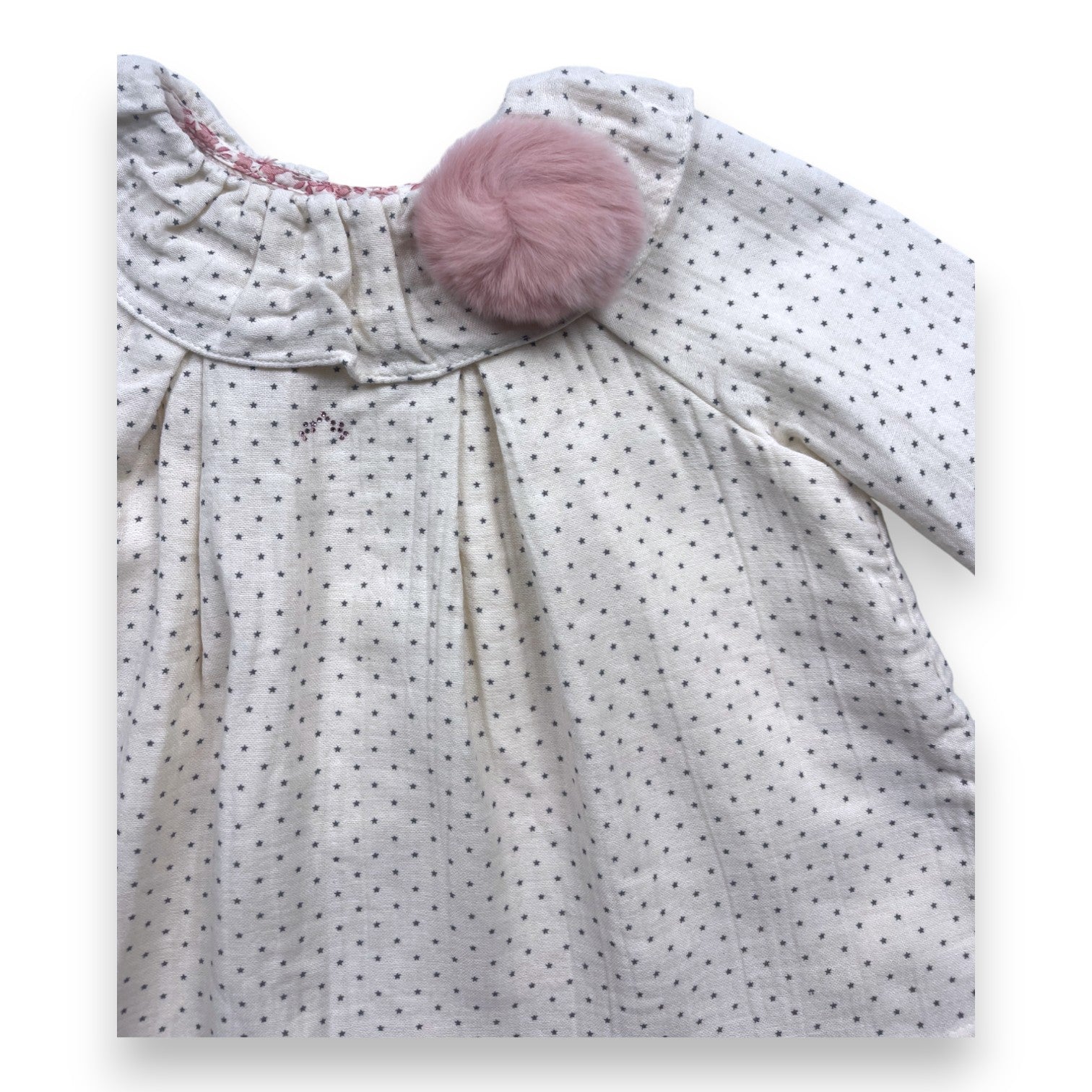 NANOS - Ensemble robe écrue à étoiles et bloomer fleuri assortit - 12 mois