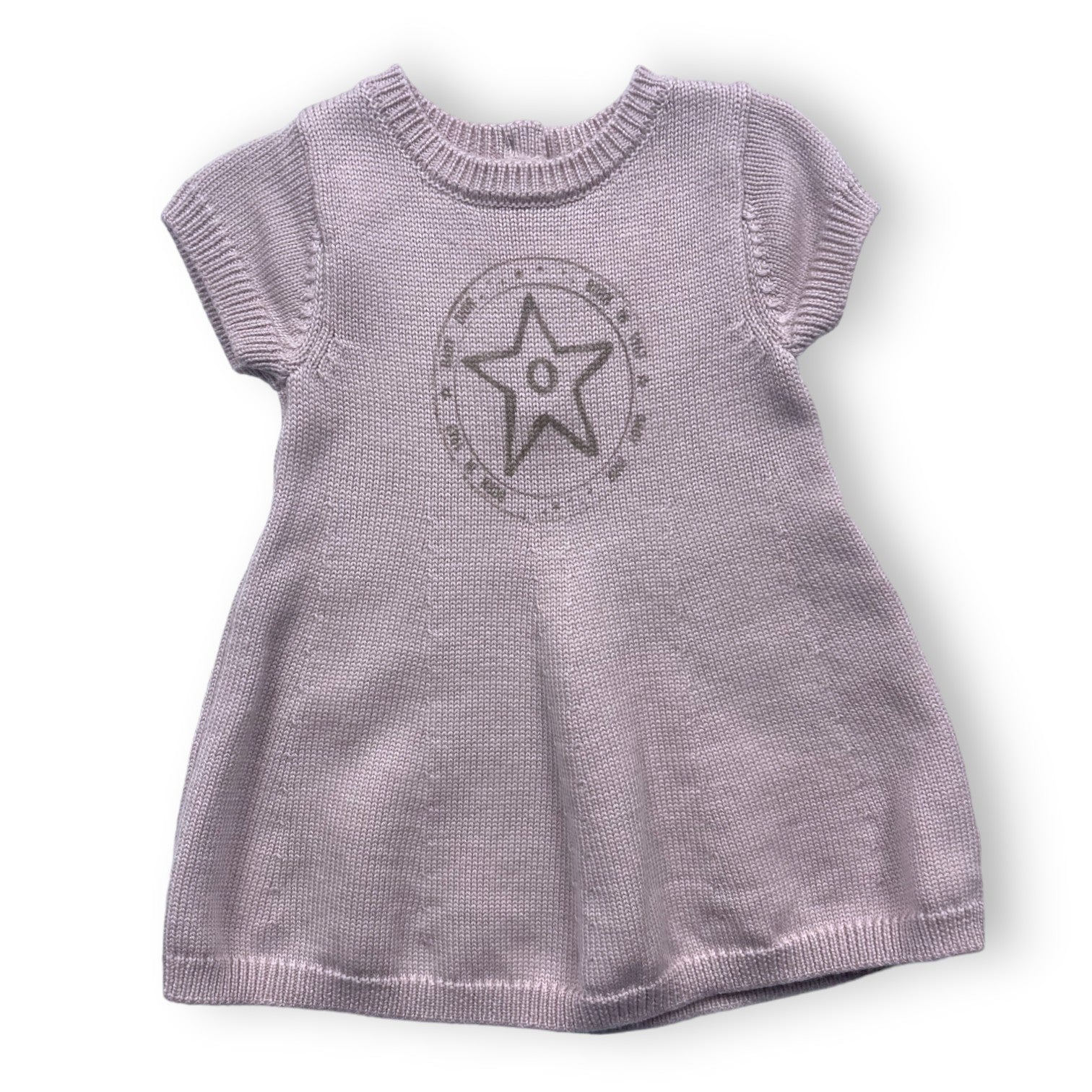 BABY DIOR – Rosafarbenes Set aus Wollkleid und Strickjacke – 3 Monate