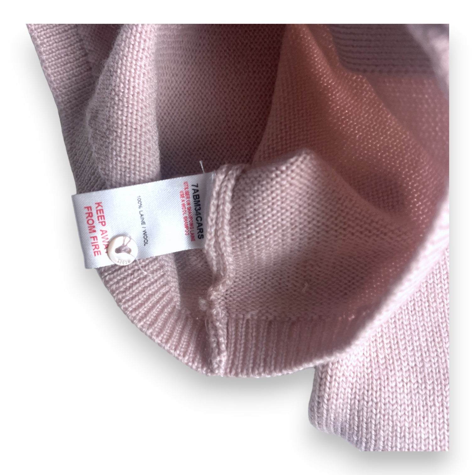 BABY DIOR – Rosafarbenes Set aus Wollkleid und Strickjacke – 3 Monate