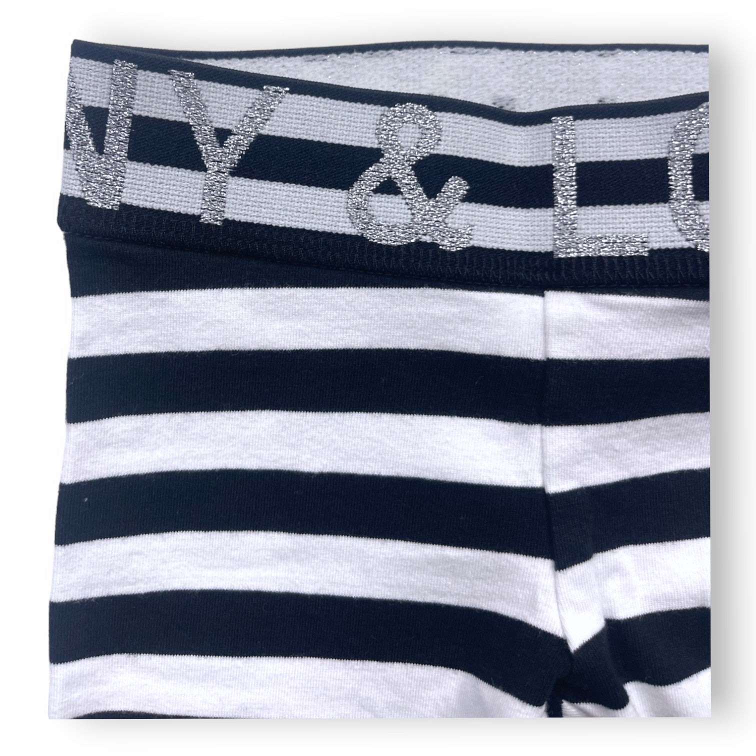 MONNALISA - Schwarz-weiß gestreifte Leggings - 6 Monate