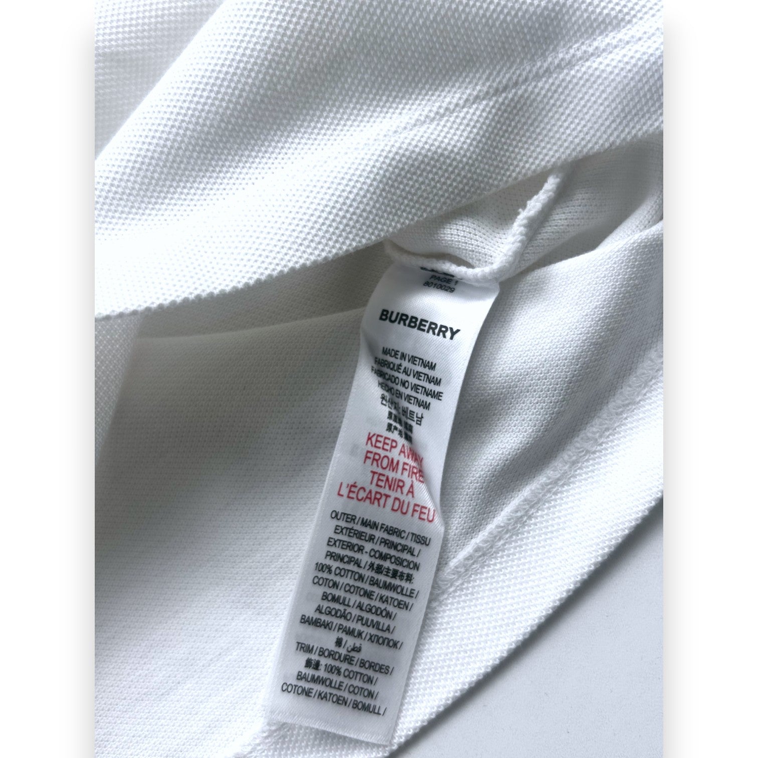 BURBERRY - Weißes kariertes Poloshirt - 2 Jahre