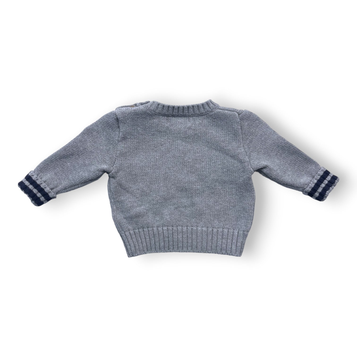 RALPH LAUREN - Pull gris brodé "Polo" - 6 mois