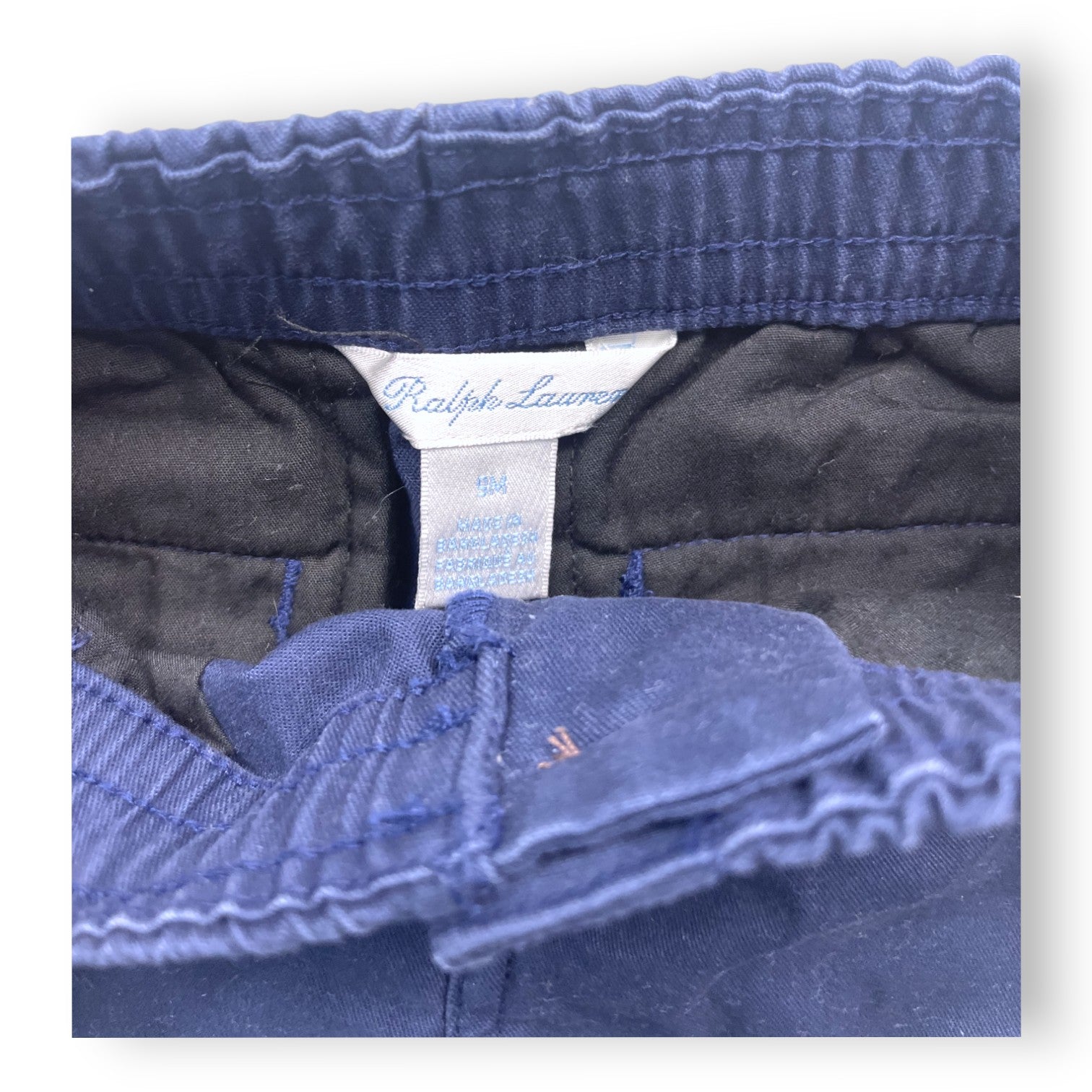 RALPH LAUREN - Pantalon bleu marine droit - 9 mois