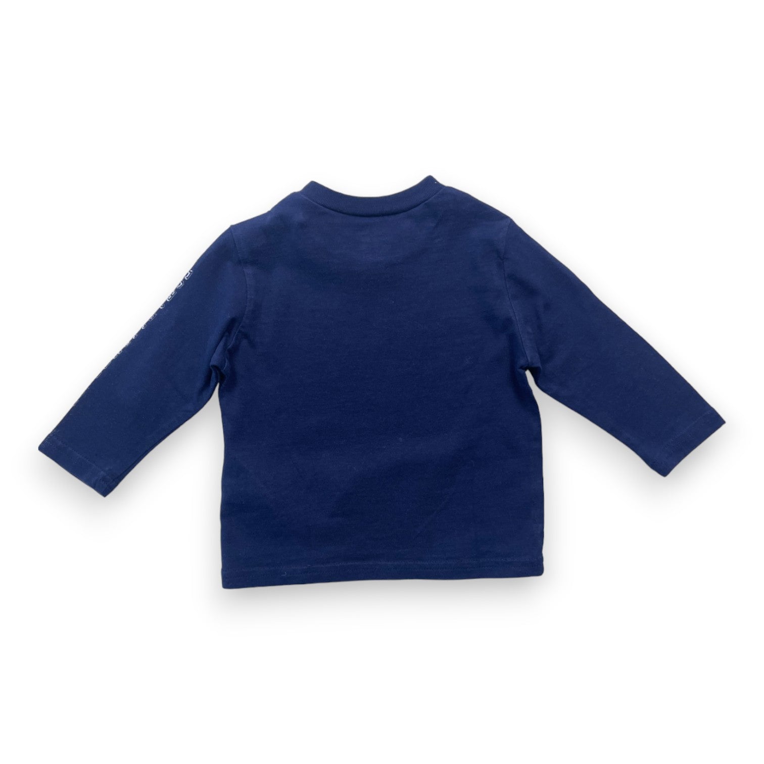 RALPH LAUREN - T shirt manches longues bleu marine à motifs - 9 mois