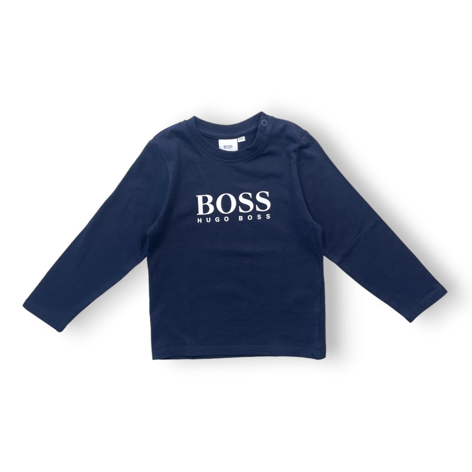 HUGO BOSS - T shirt bleu marine à manches longues - 3 ans