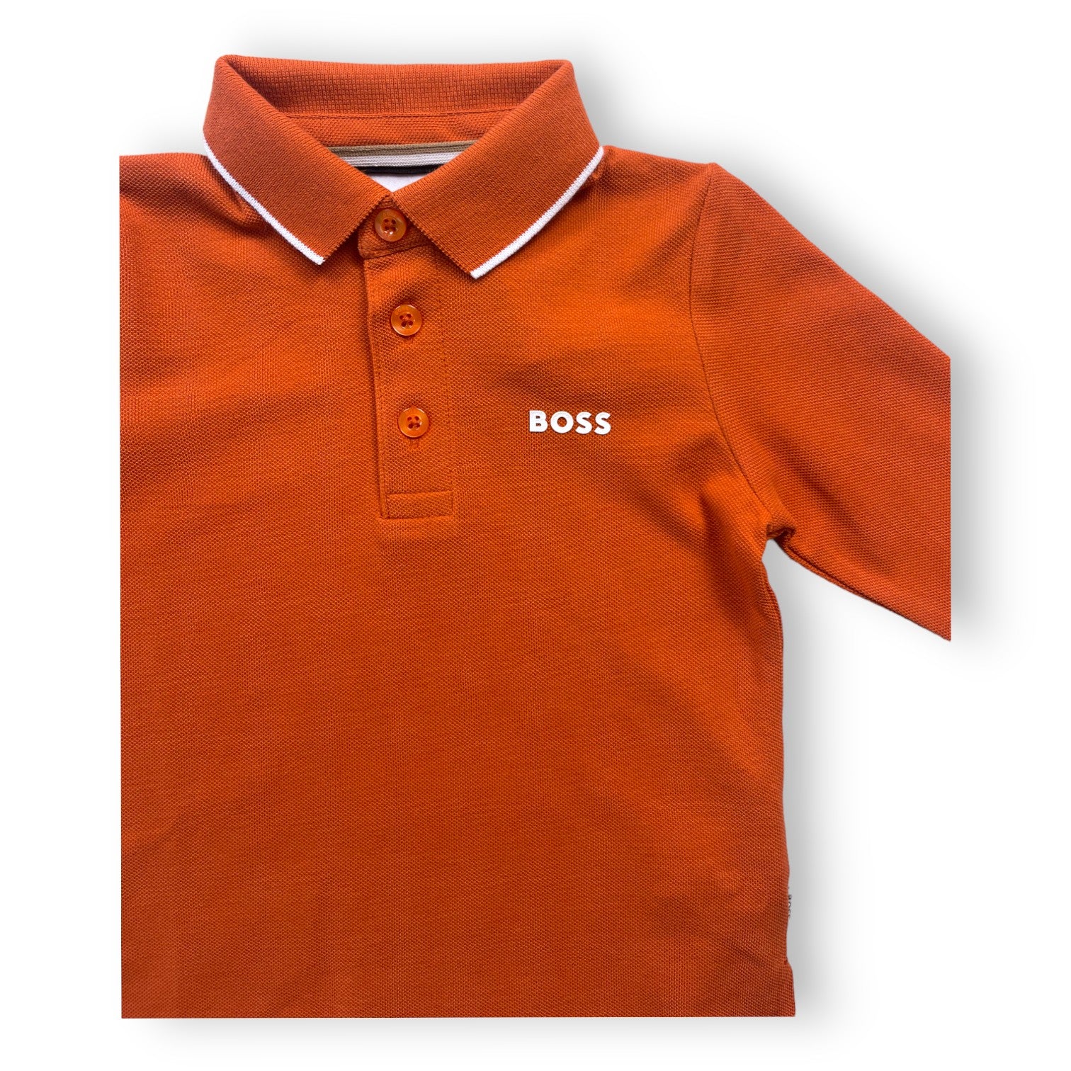 HUGO BOSS - Polo manches longues orange (neuf) - 12 mois