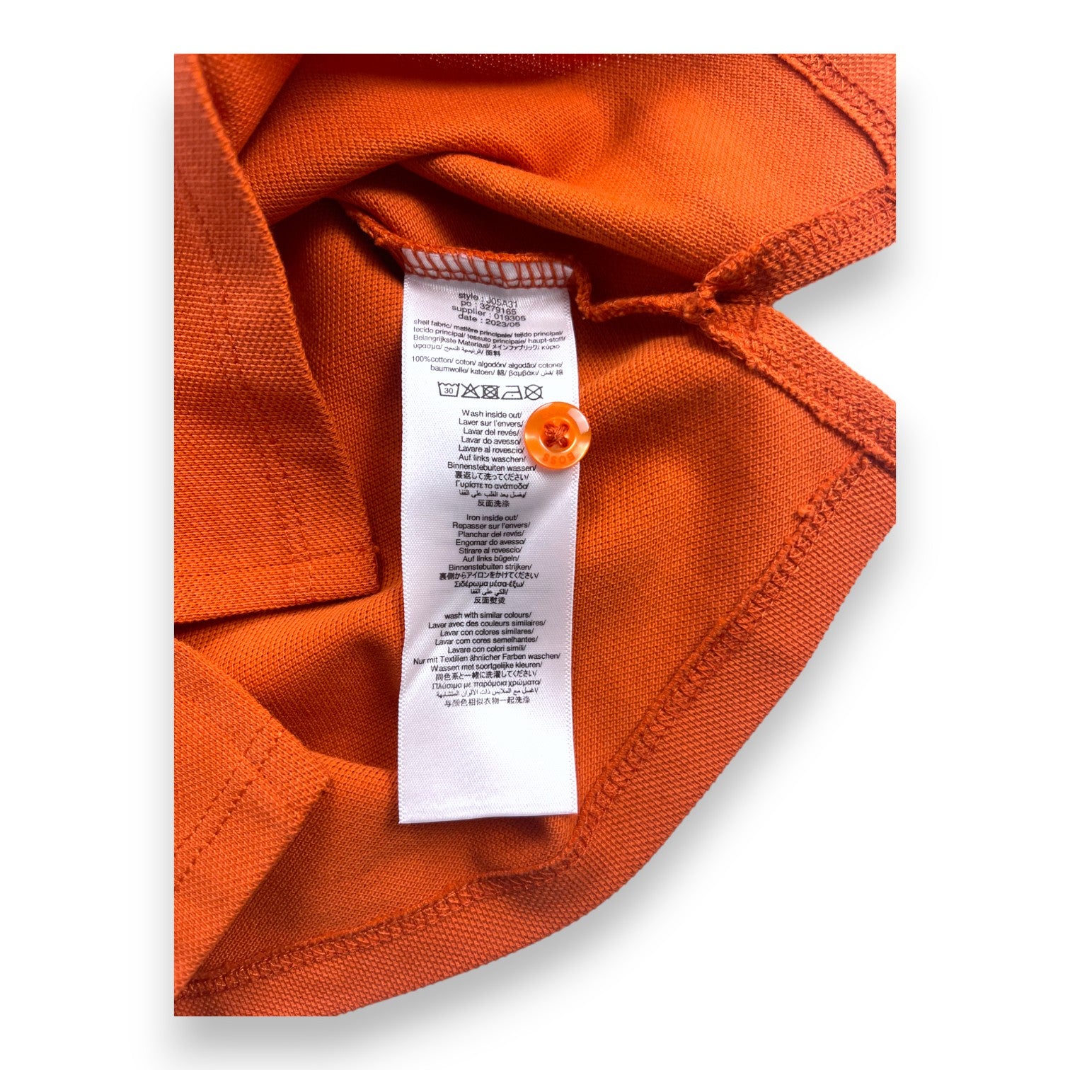 HUGO BOSS - Polo manches longues orange (neuf) - 12 mois