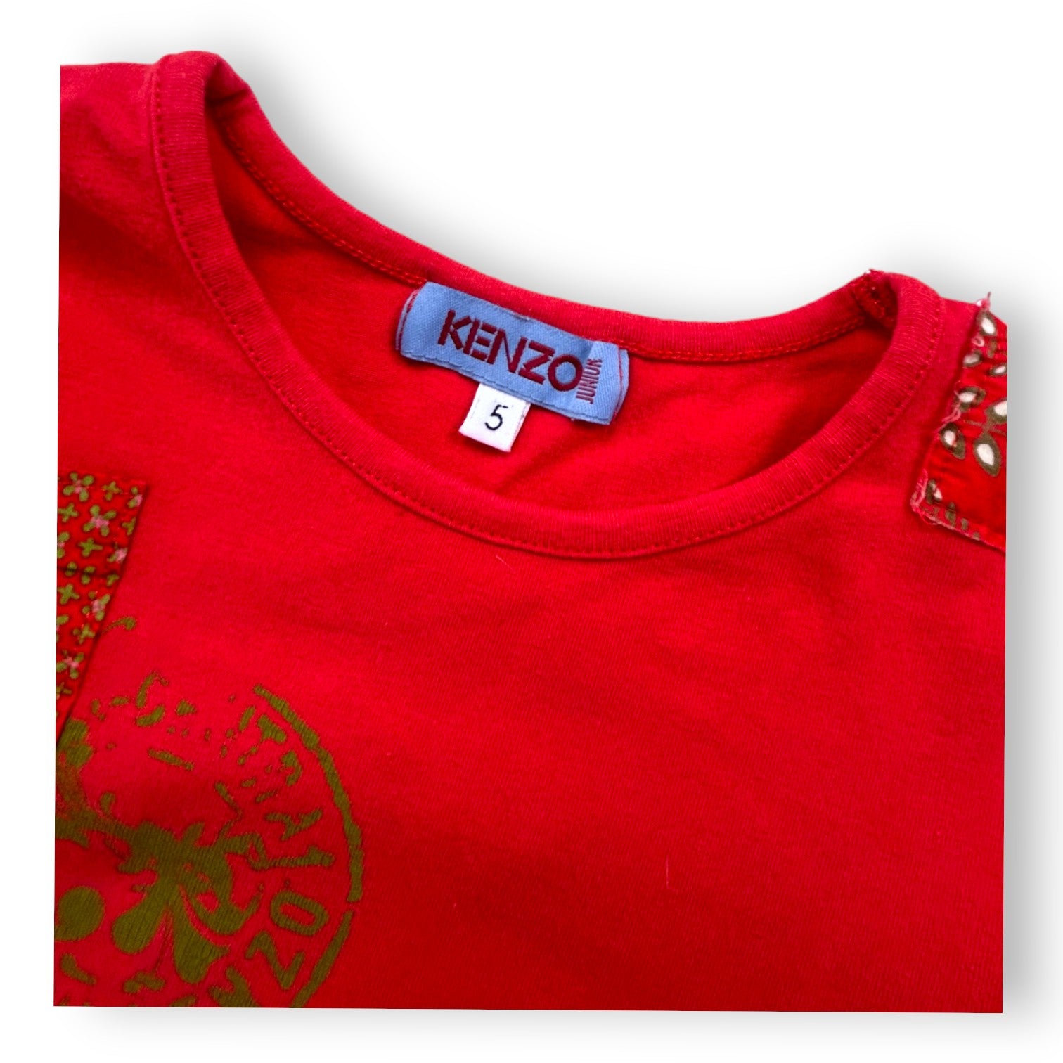 KENZO - T-shirt manches longues rouge - 5 ans