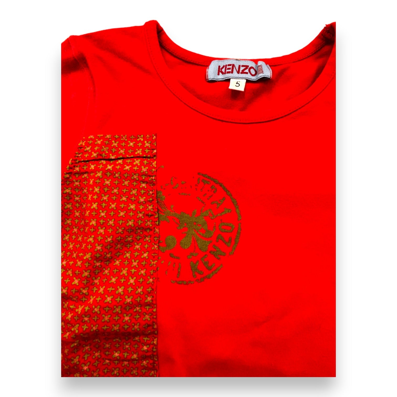 KENZO - T-shirt manches longues rouge - 5 ans