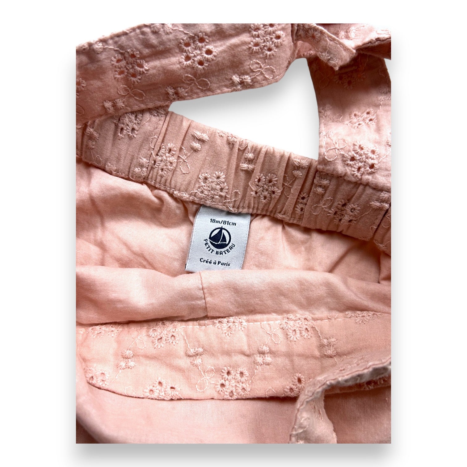 PETIT BATEAU - Salopette rose poudrée  avec détails - 18 mois