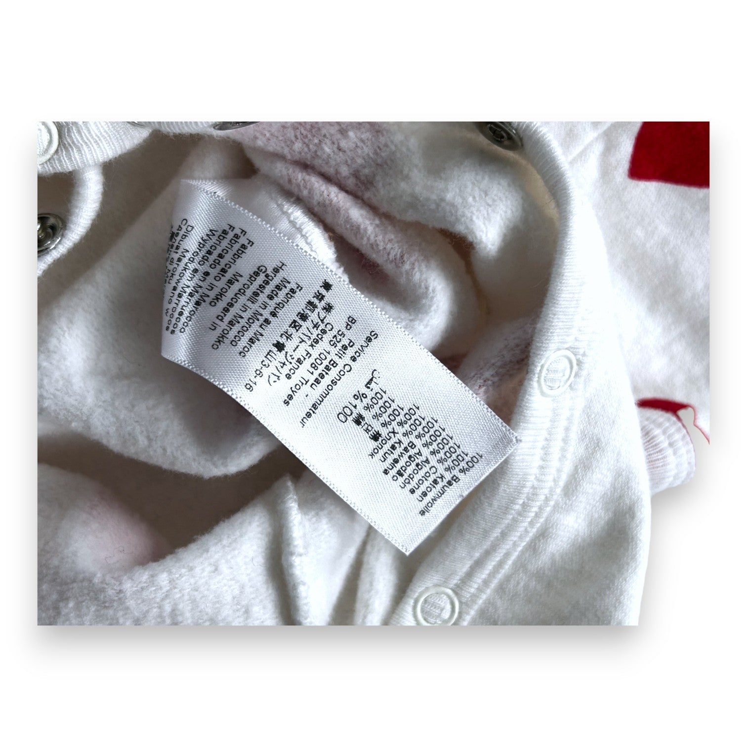 PETIT BATEAU - Pyjama blanc avec des coeurs - 18 mois