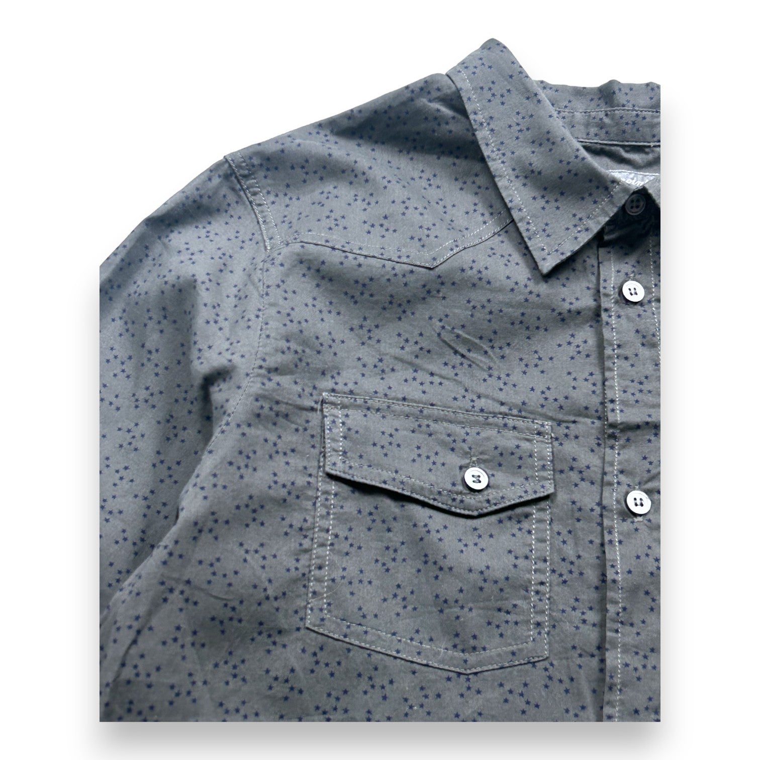 BONPOINT - Graues Hemd mit Sternen - 12 Jahre
