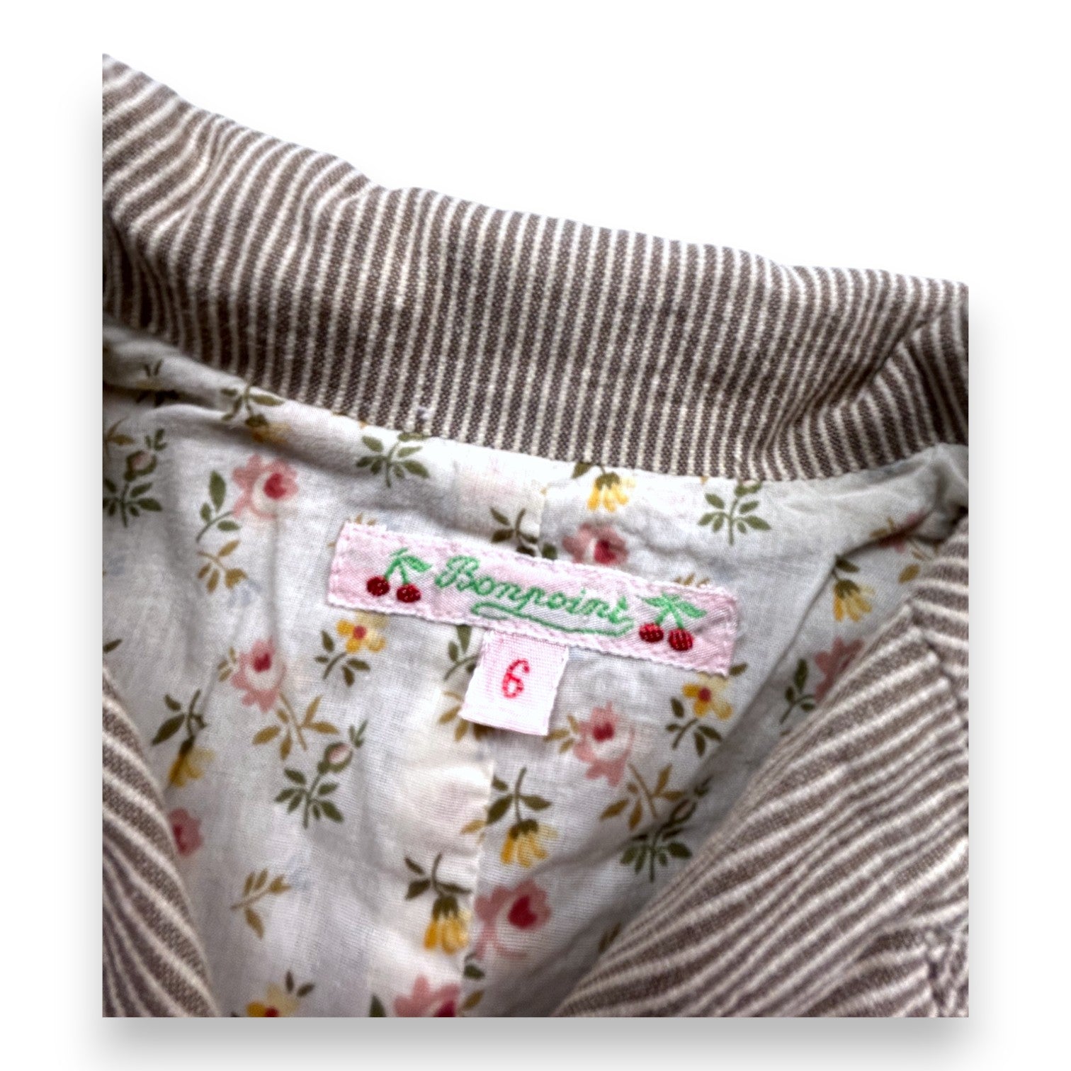 BONPOINT - Blazer beige à rayures - 6 ans