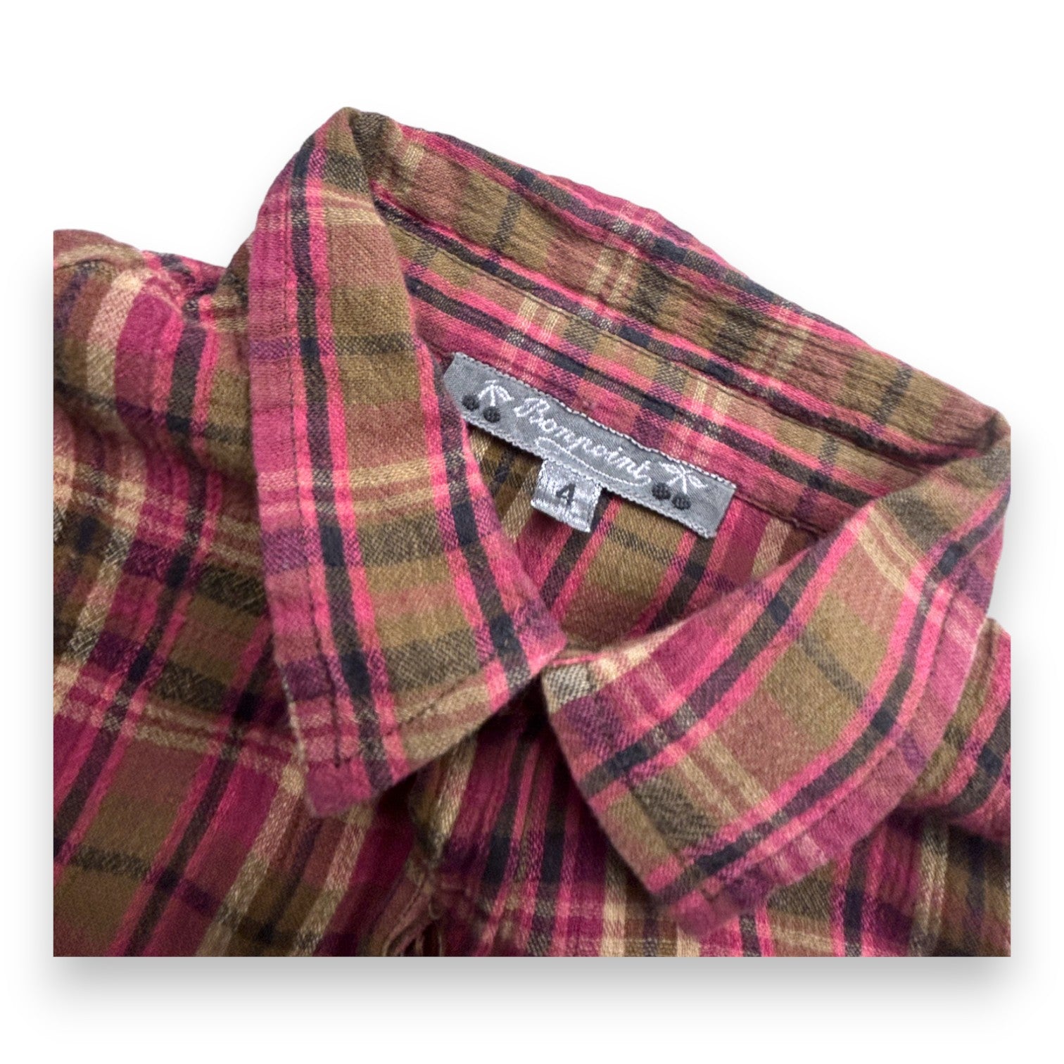 BONPOINT - Chemise rose à carreaux - 4 ans